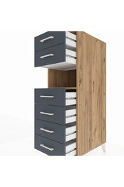 Kronos Dolap Tek Raflı 6 Çekmeceli 44x59x134 - S82M064V8C