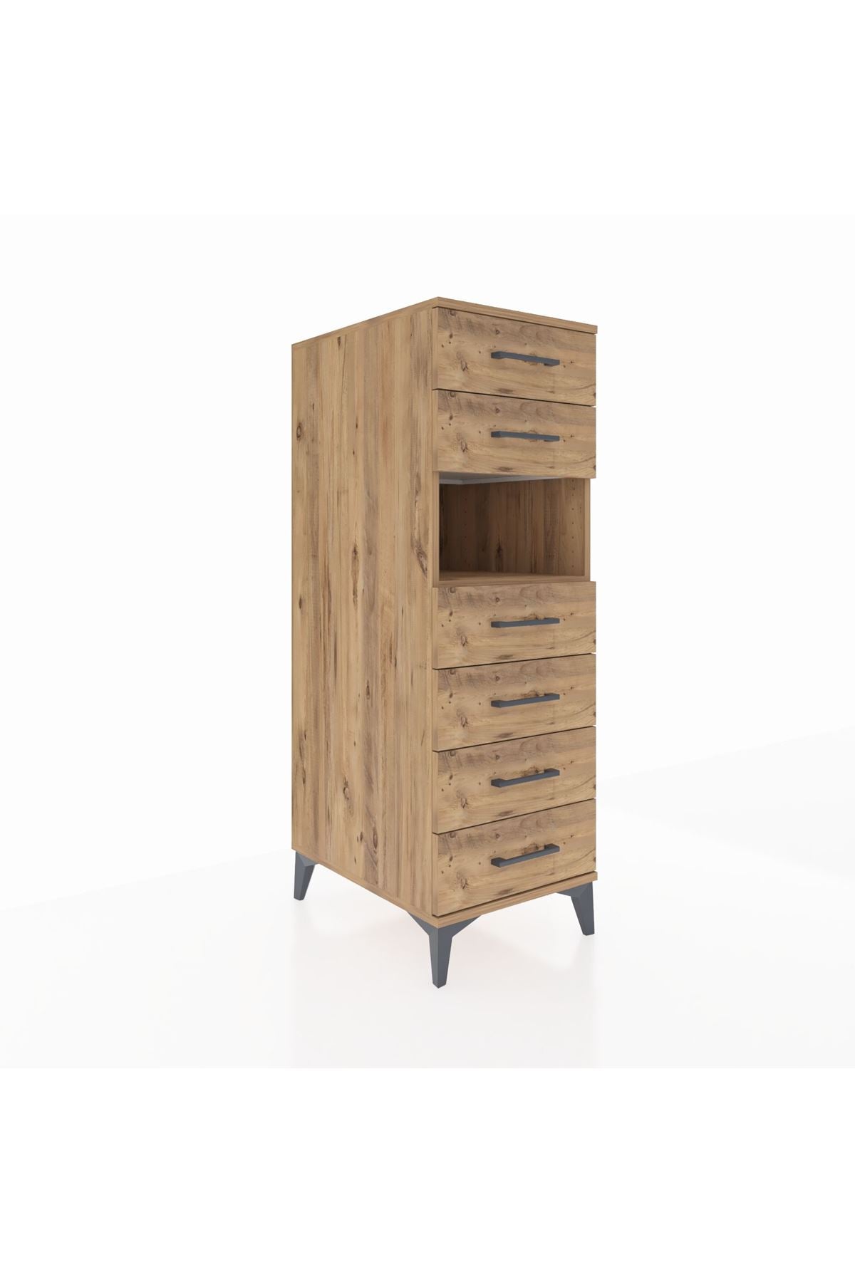 Kronos Dolap Tek Raflı 6 Çekmeceli 44x59x134 - S82M064V9C