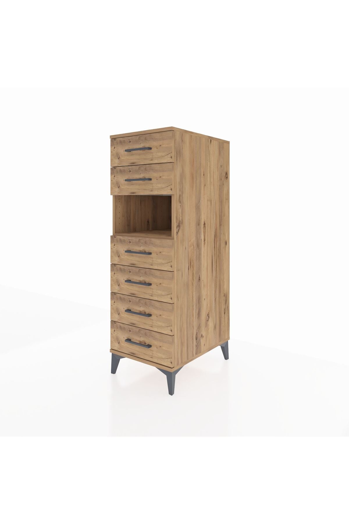 Kronos Dolap Tek Raflı 6 Çekmeceli 44x59x134 - S82M064V9C