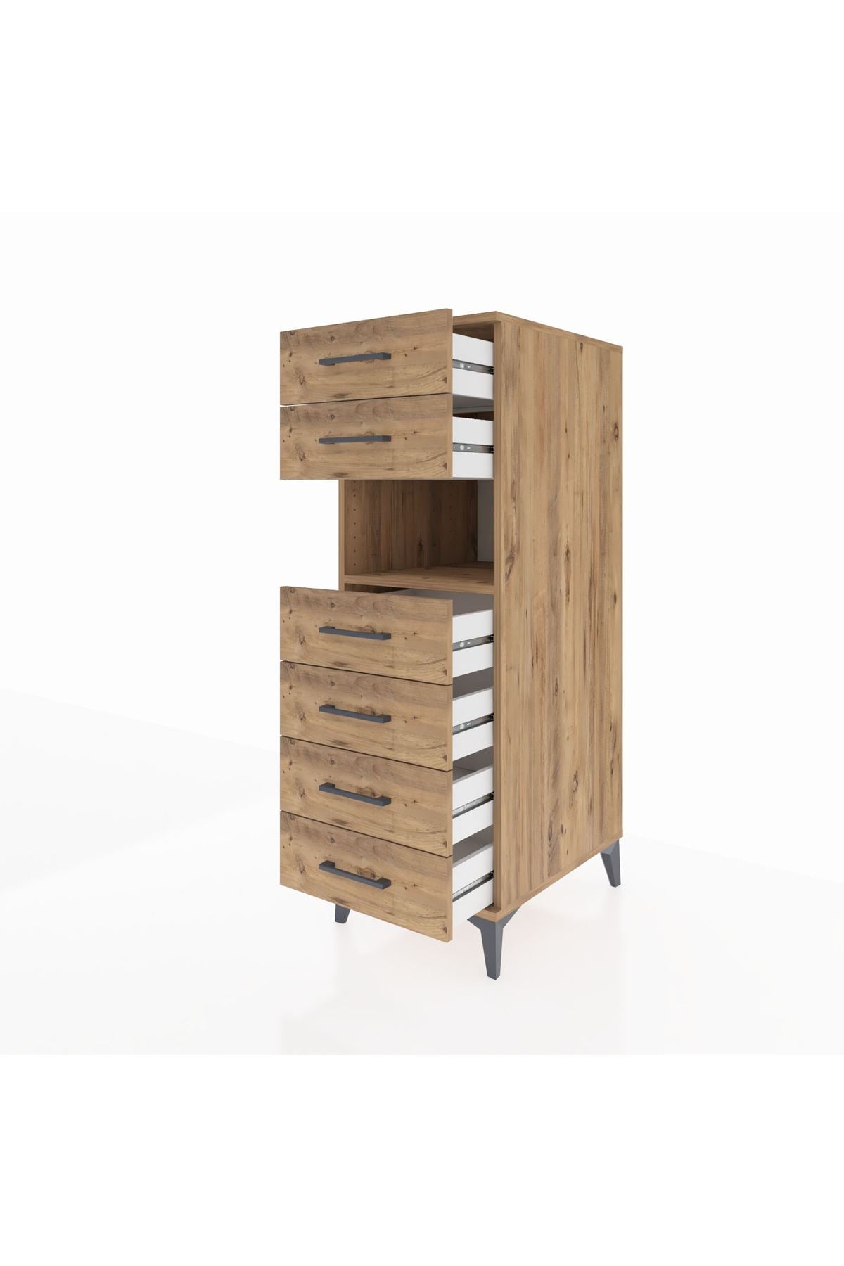 Kronos Dolap Tek Raflı 6 Çekmeceli 44x59x134 - S82M064V9C