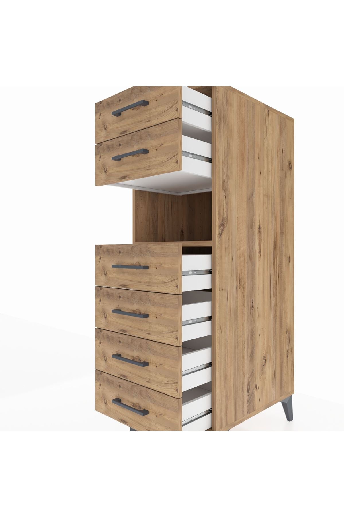 Kronos Dolap Tek Raflı 6 Çekmeceli 44x59x134 - S82M064V9C