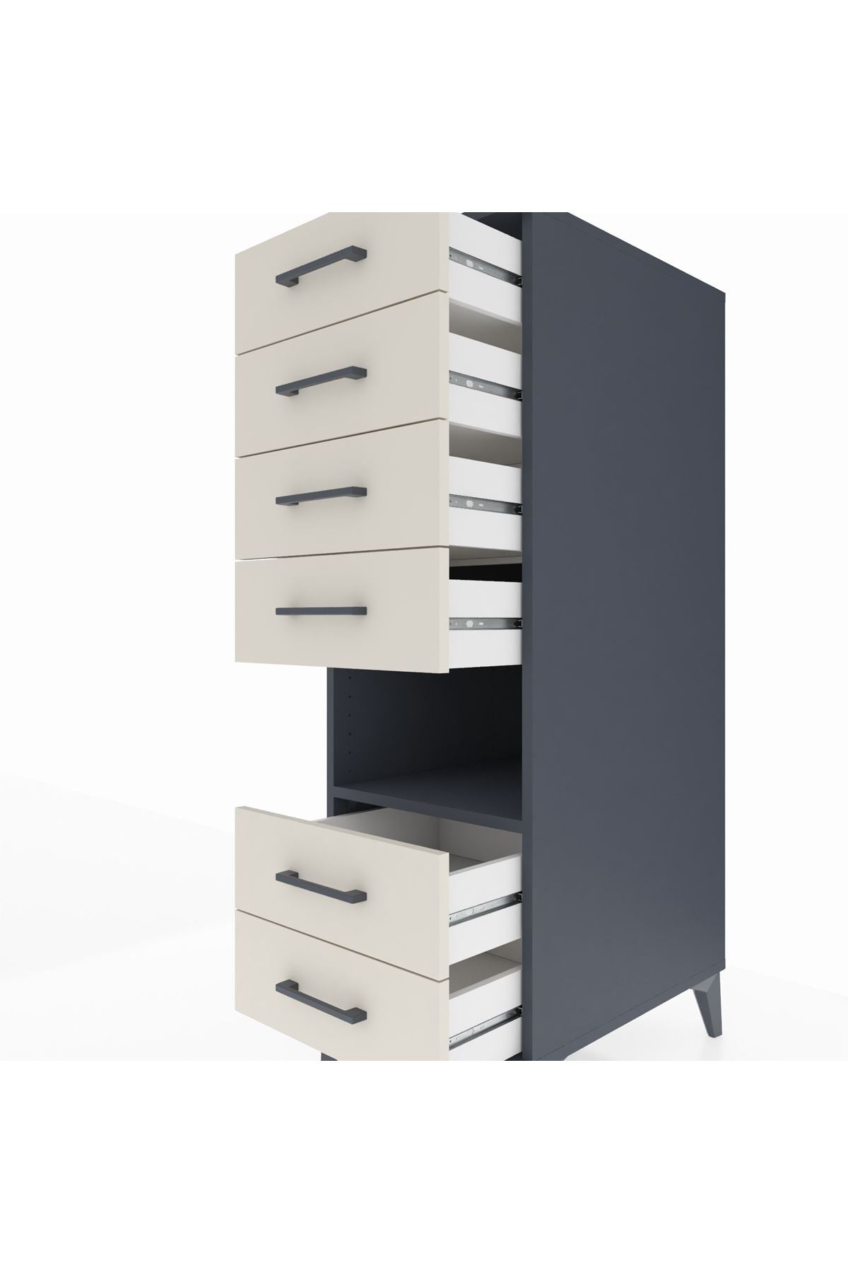 Kronos Dolap Tek Raflı 6 Çekmeceli 44x59x134 - S82M065V4C