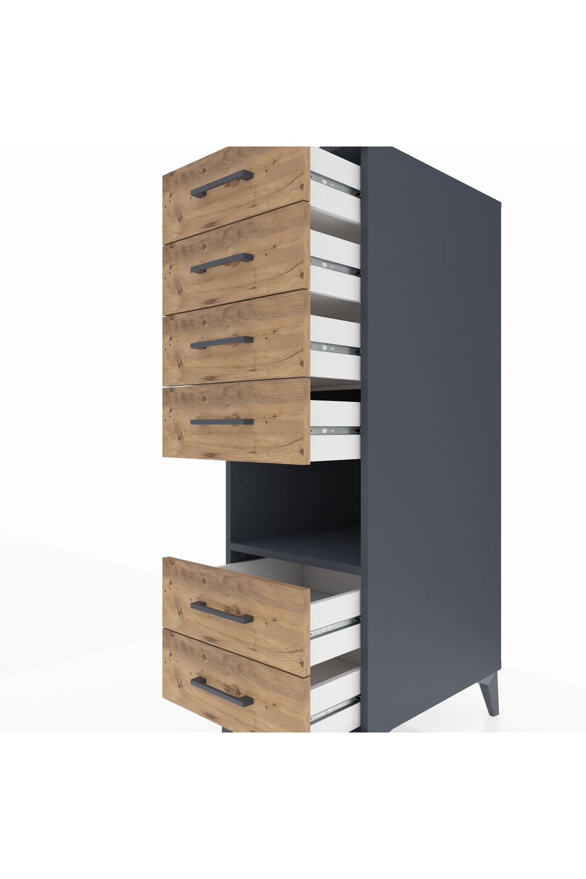 Kronos Dolap Tek Raflı 6 Çekmeceli 44x59x134 - S82M065V6C
