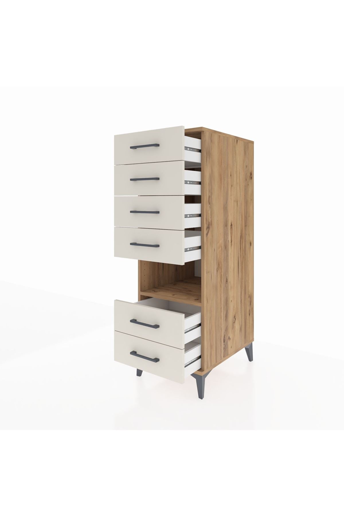Kronos Dolap Tek Raflı 6 Çekmeceli 44x59x134 - S82M065V7C