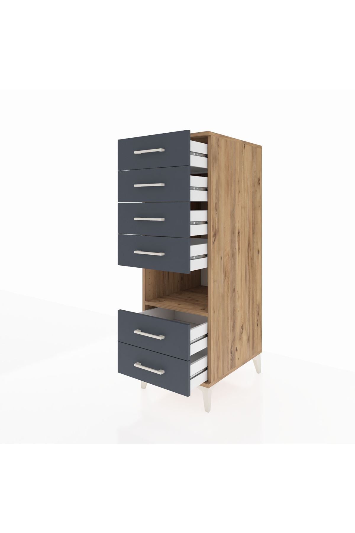 Kronos Dolap Tek Raflı 6 Çekmeceli 44x59x134 - S82M065V8C