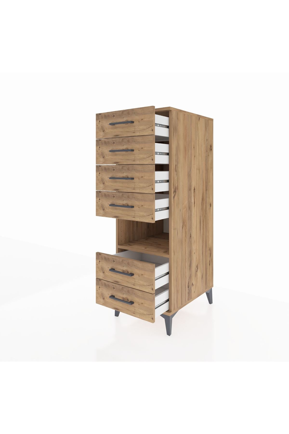 Kronos Dolap Tek Raflı 6 Çekmeceli 44x59x134 - S82M065V9C