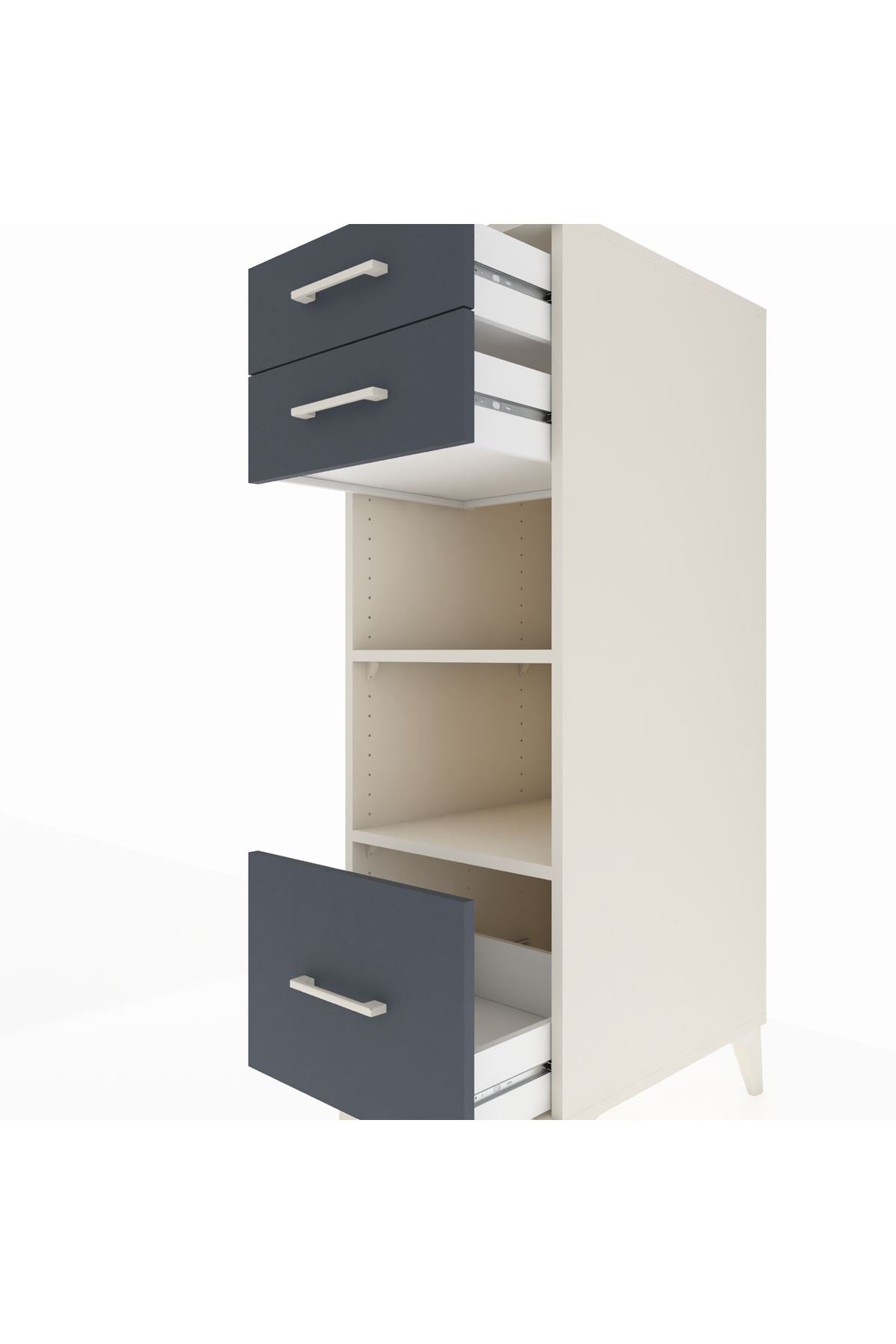 Kronos Dolap 2 Raflı 3 Çekmeceli 44x59x134 - S82M074V2C