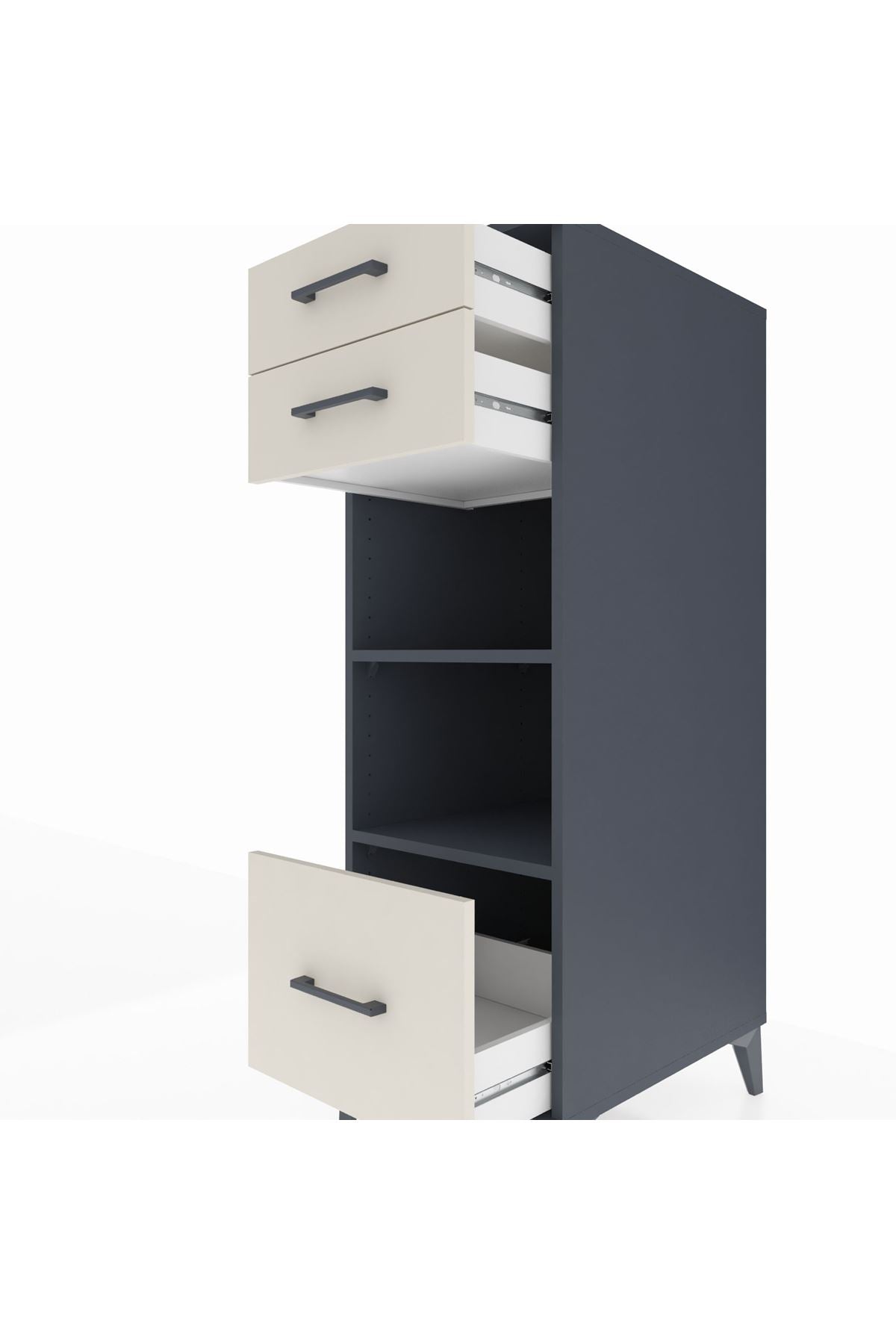 Kronos Dolap 2 Raflı 3 Çekmeceli 44x59x134 - S82M074V4C