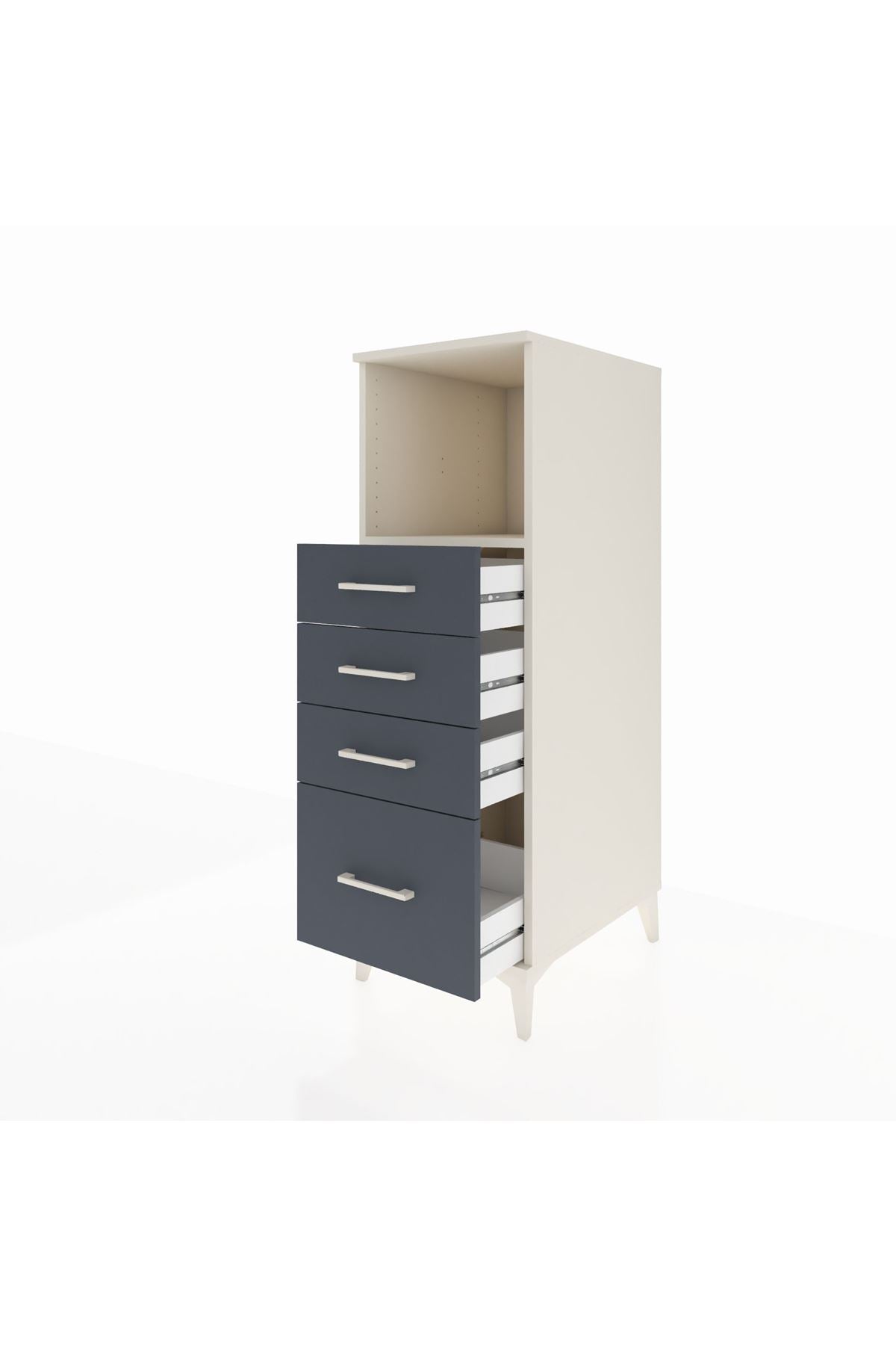 Kronos Dolap Tek Raflı 4 Çekmeceli 44x59x134 - S82M075V2C