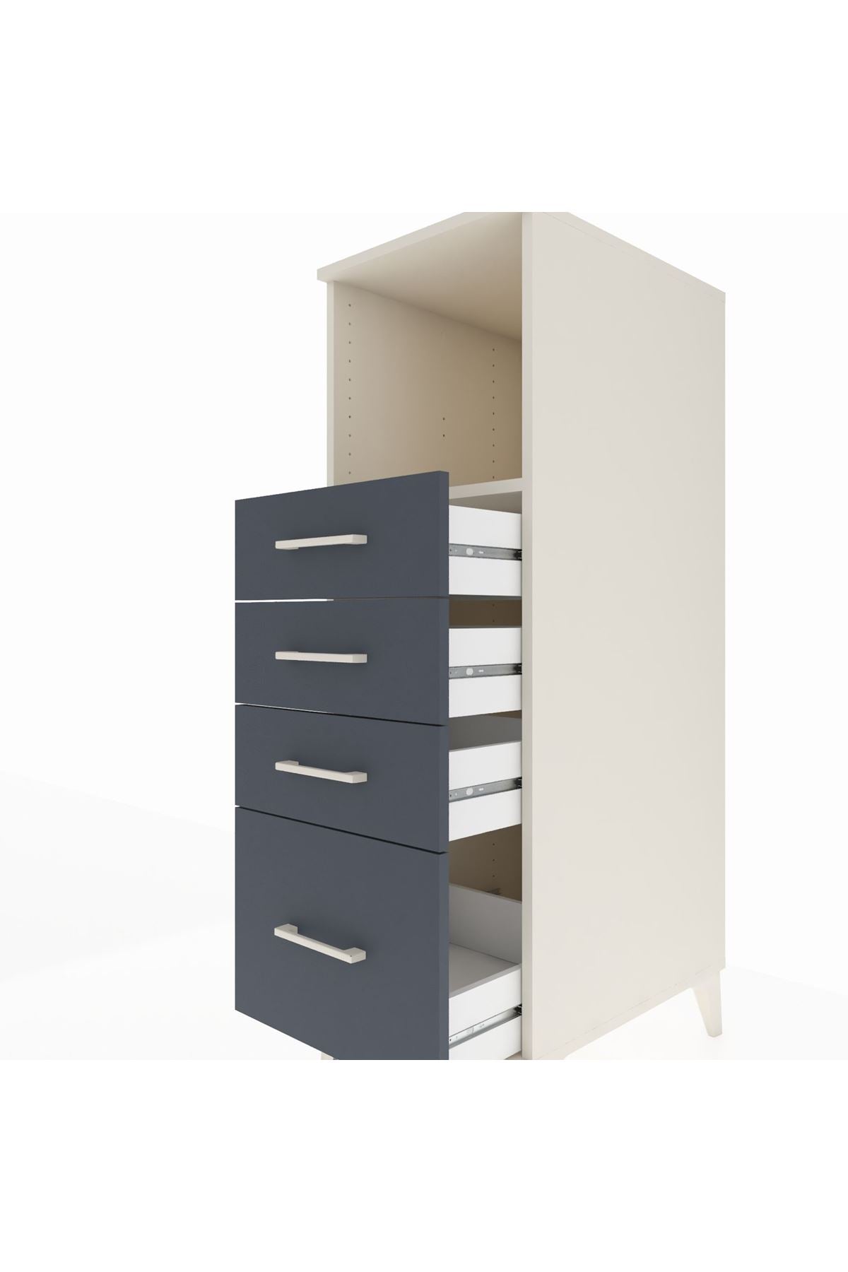 Kronos Dolap Tek Raflı 4 Çekmeceli 44x59x134 - S82M075V2C