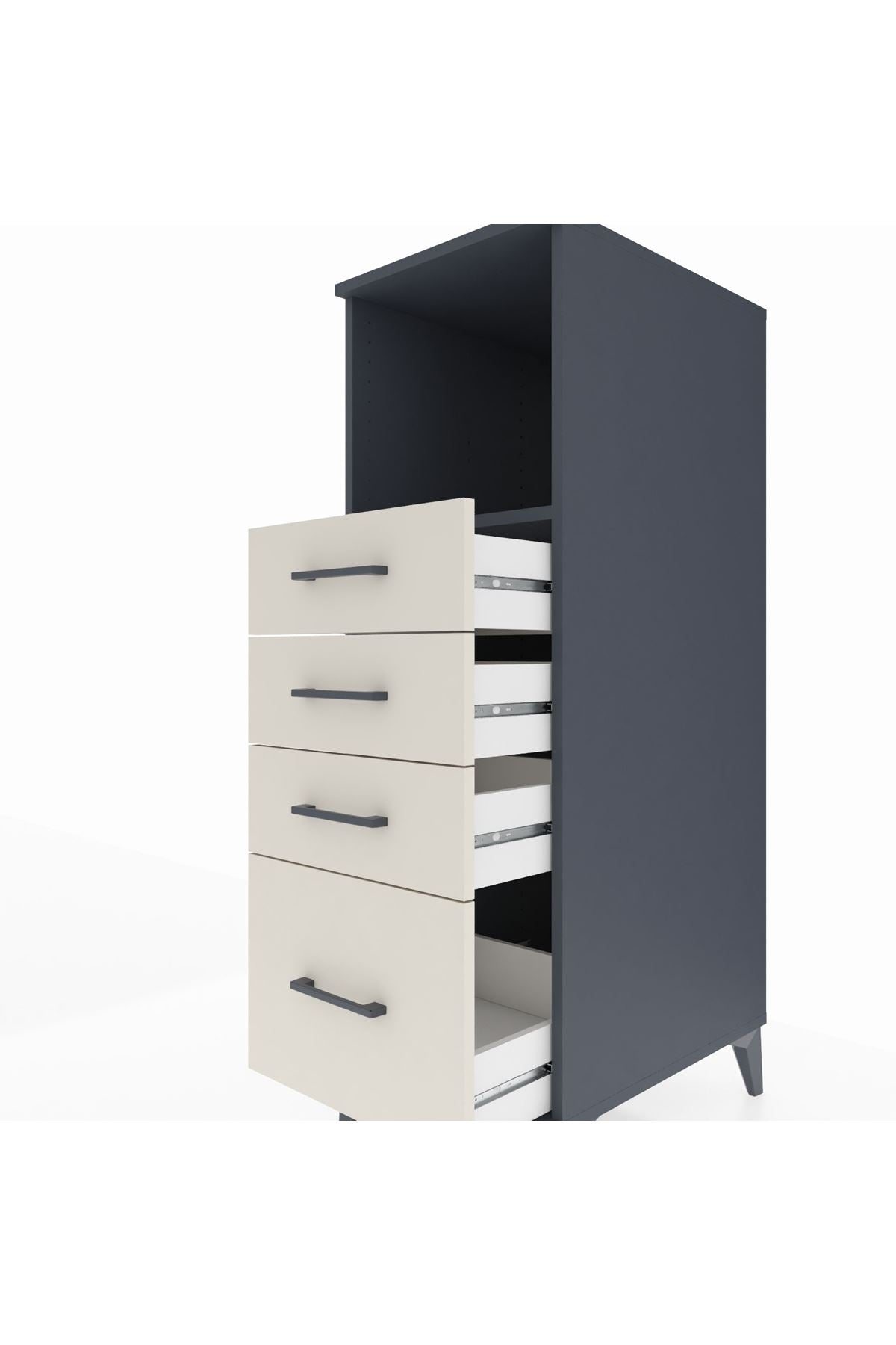 Kronos Dolap Tek Raflı 4 Çekmeceli 44x59x134 - S82M075V4C