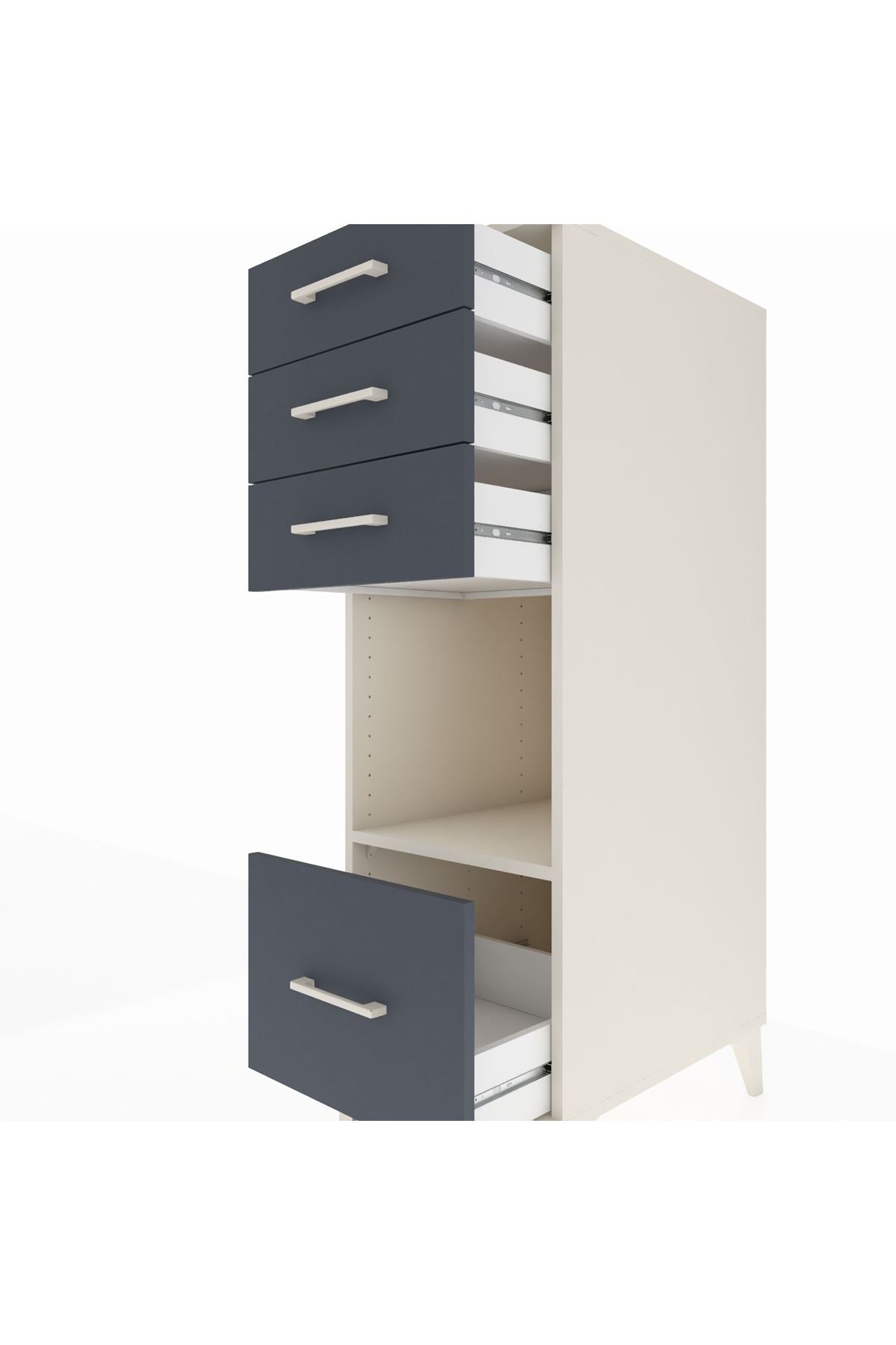 Kronos Dolap Tek Raflı 4 Çekmeceli 44x59x134 - S82M076V2C