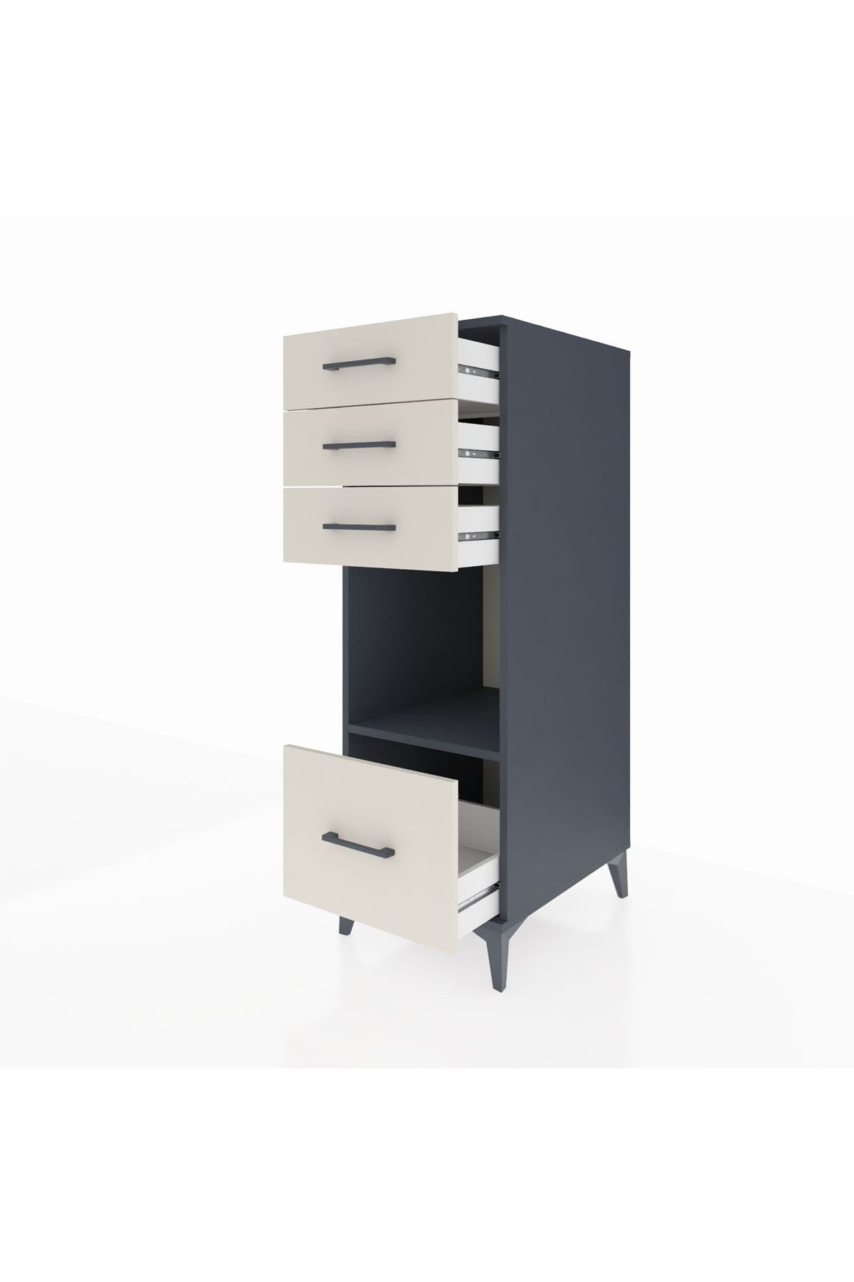 Kronos Dolap Tek Raflı 4 Çekmeceli 44x59x134 - S82M076V4C