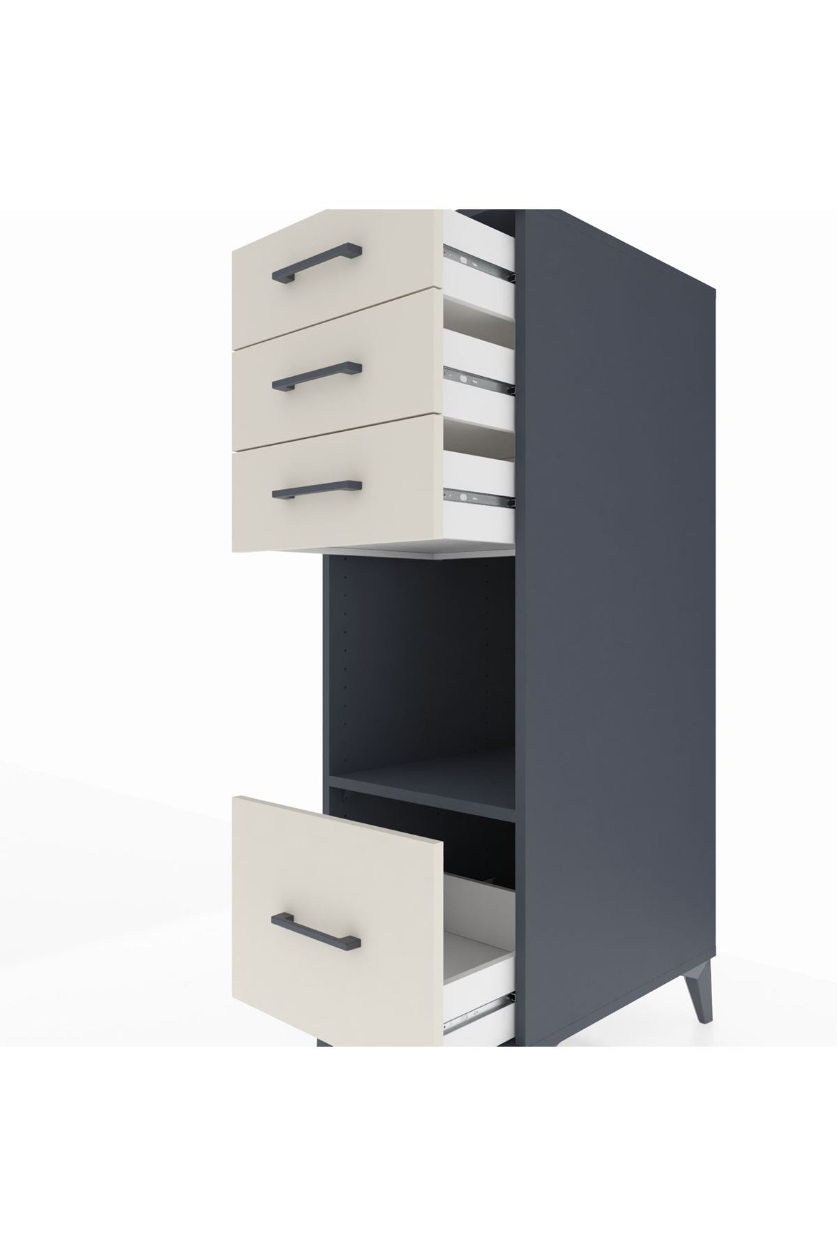 Kronos Dolap Tek Raflı 4 Çekmeceli 44x59x134 - S82M076V4C