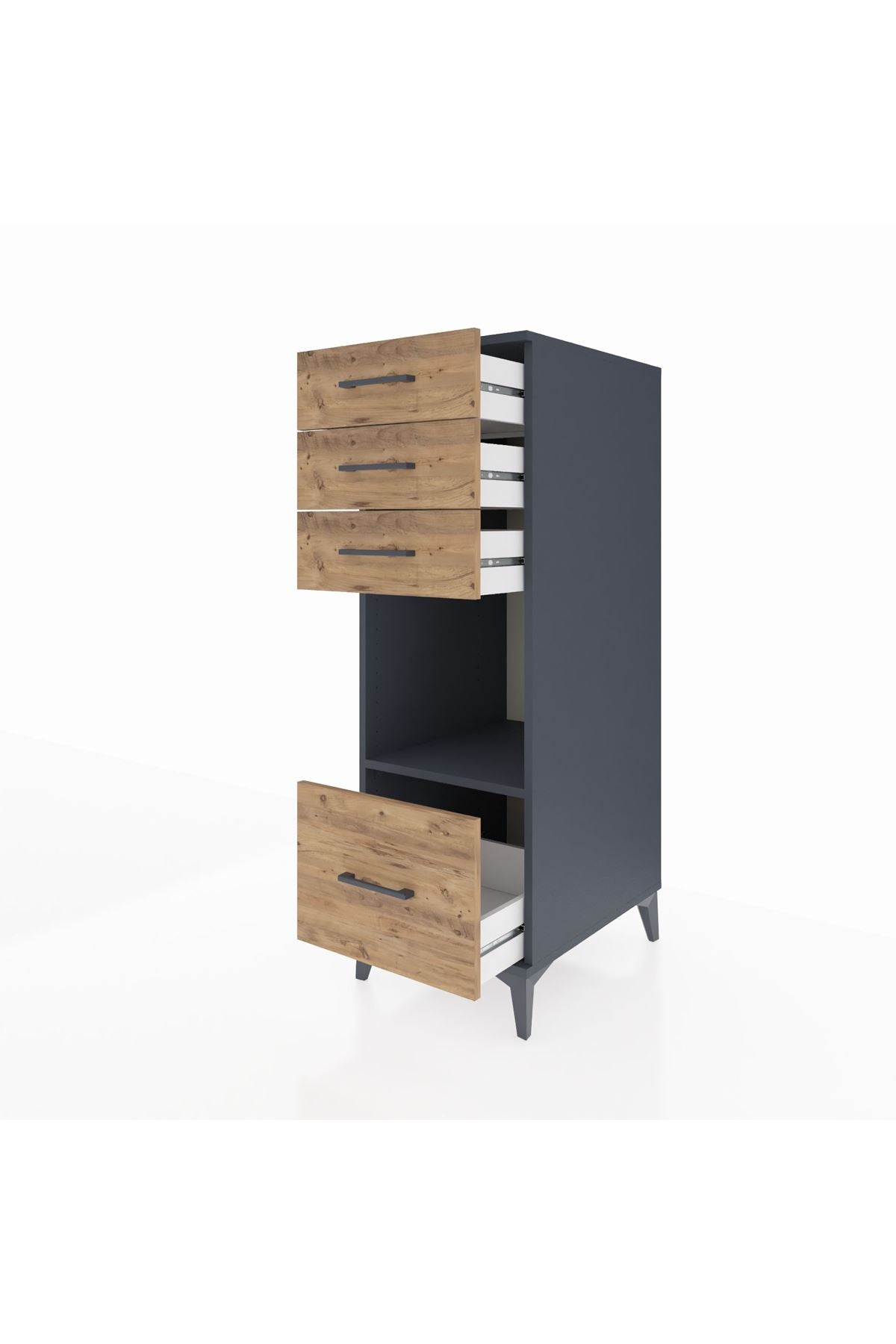 Kronos Dolap Tek Raflı 4 Çekmeceli 44x59x134 - S82M076V6C