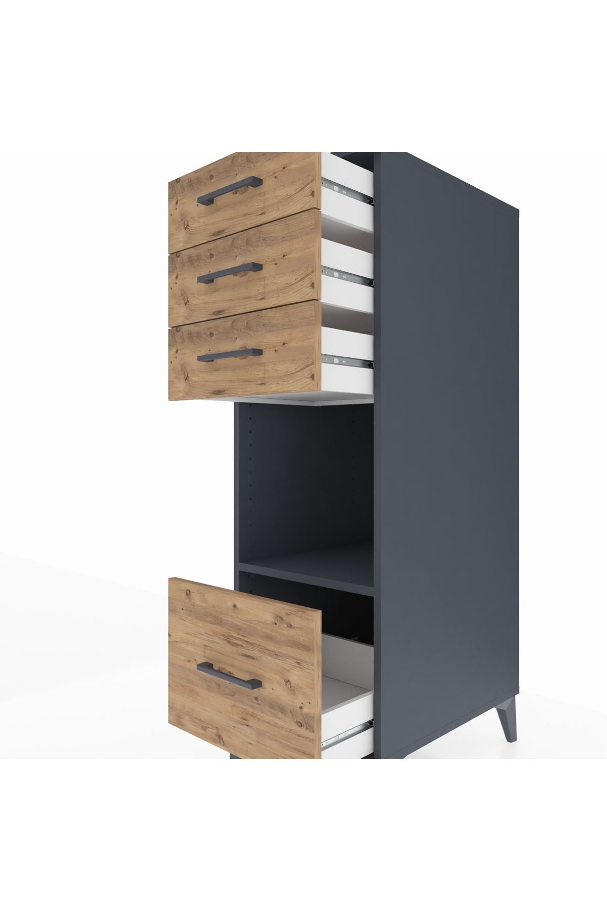 Kronos Dolap Tek Raflı 4 Çekmeceli 44x59x134 - S82M076V6C