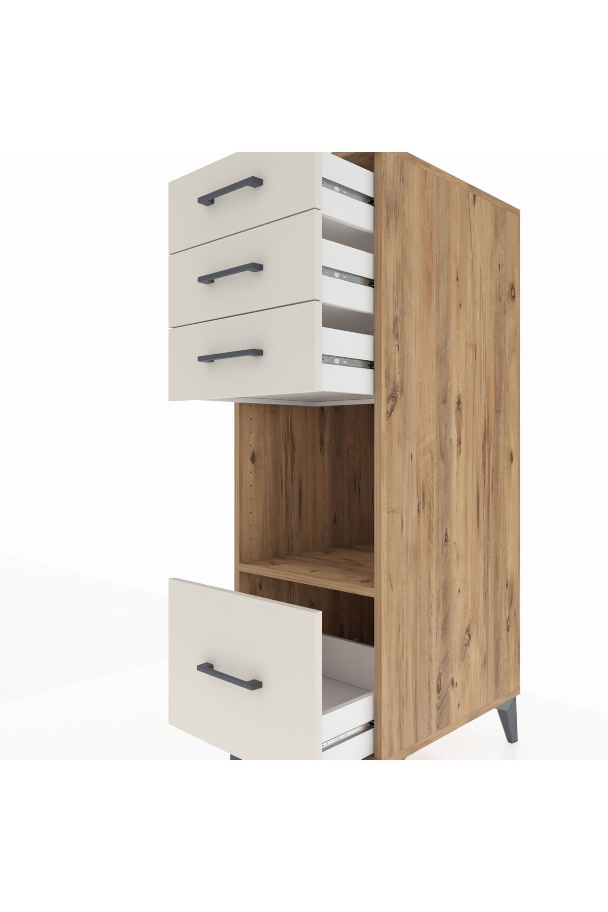 Kronos Dolap Tek Raflı 4 Çekmeceli 44x59x134 - S82M076V7C
