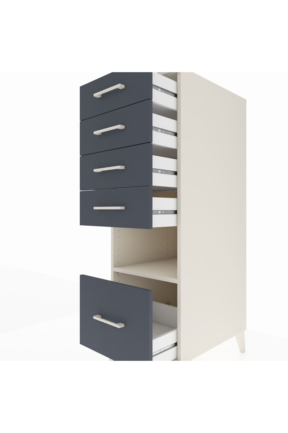 Kronos Dolap Tek Raflı 5 Çekmeceli 44x59x134 - S82M078V2C