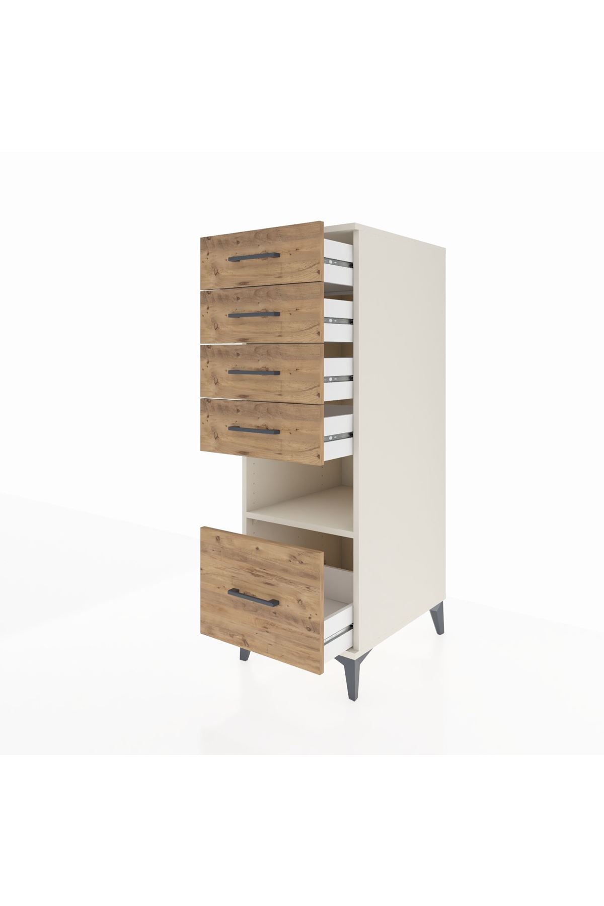 Kronos Dolap Tek Raflı 5 Çekmeceli 44x59x134 - S82M078V3C