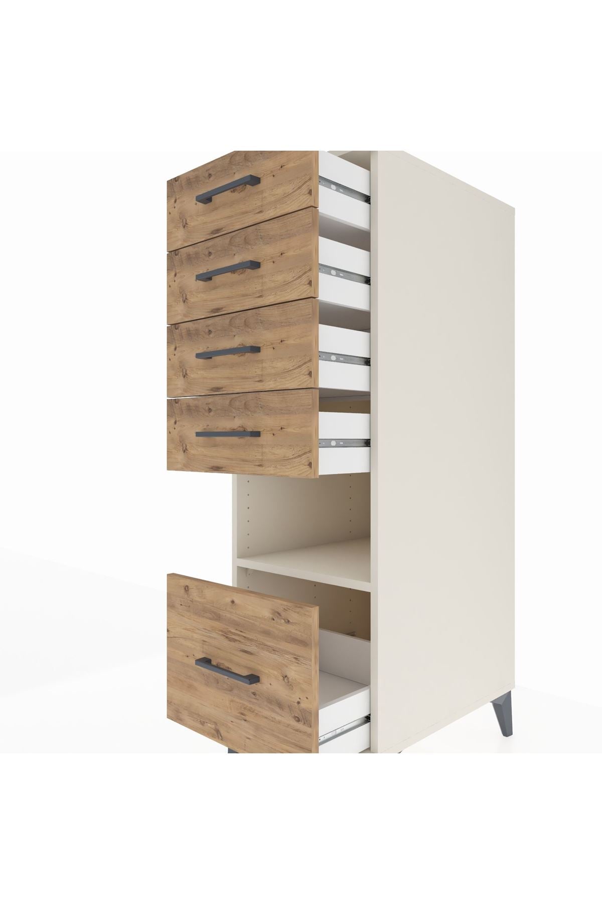 Kronos Dolap Tek Raflı 5 Çekmeceli 44x59x134 - S82M078V3C