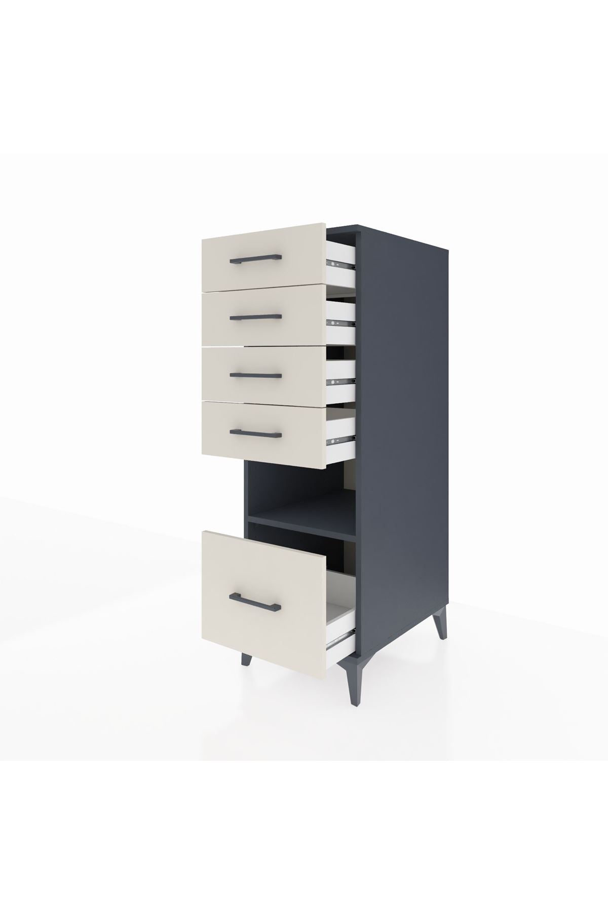 Kronos Dolap Tek Raflı 5 Çekmeceli 44x59x134 - S82M078V4C