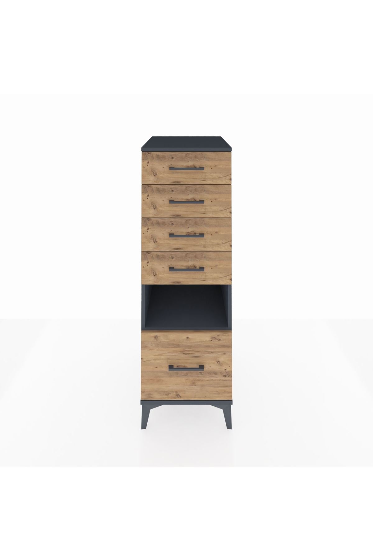 Kronos Dolap Tek Raflı 5 Çekmeceli 44x59x134 - S82M078V6C