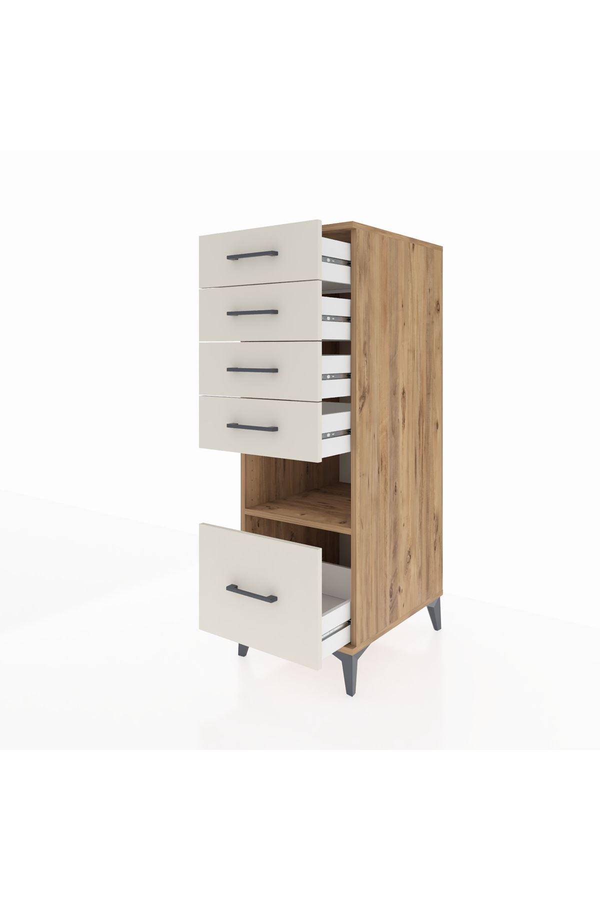 Kronos Dolap Tek Raflı 5 Çekmeceli 44x59x134 - S82M078V7C