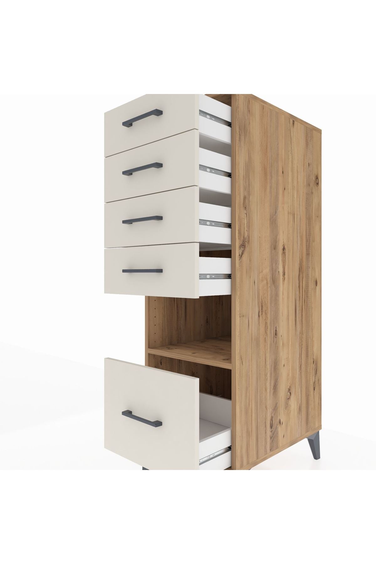 Kronos Dolap Tek Raflı 5 Çekmeceli 44x59x134 - S82M078V7C