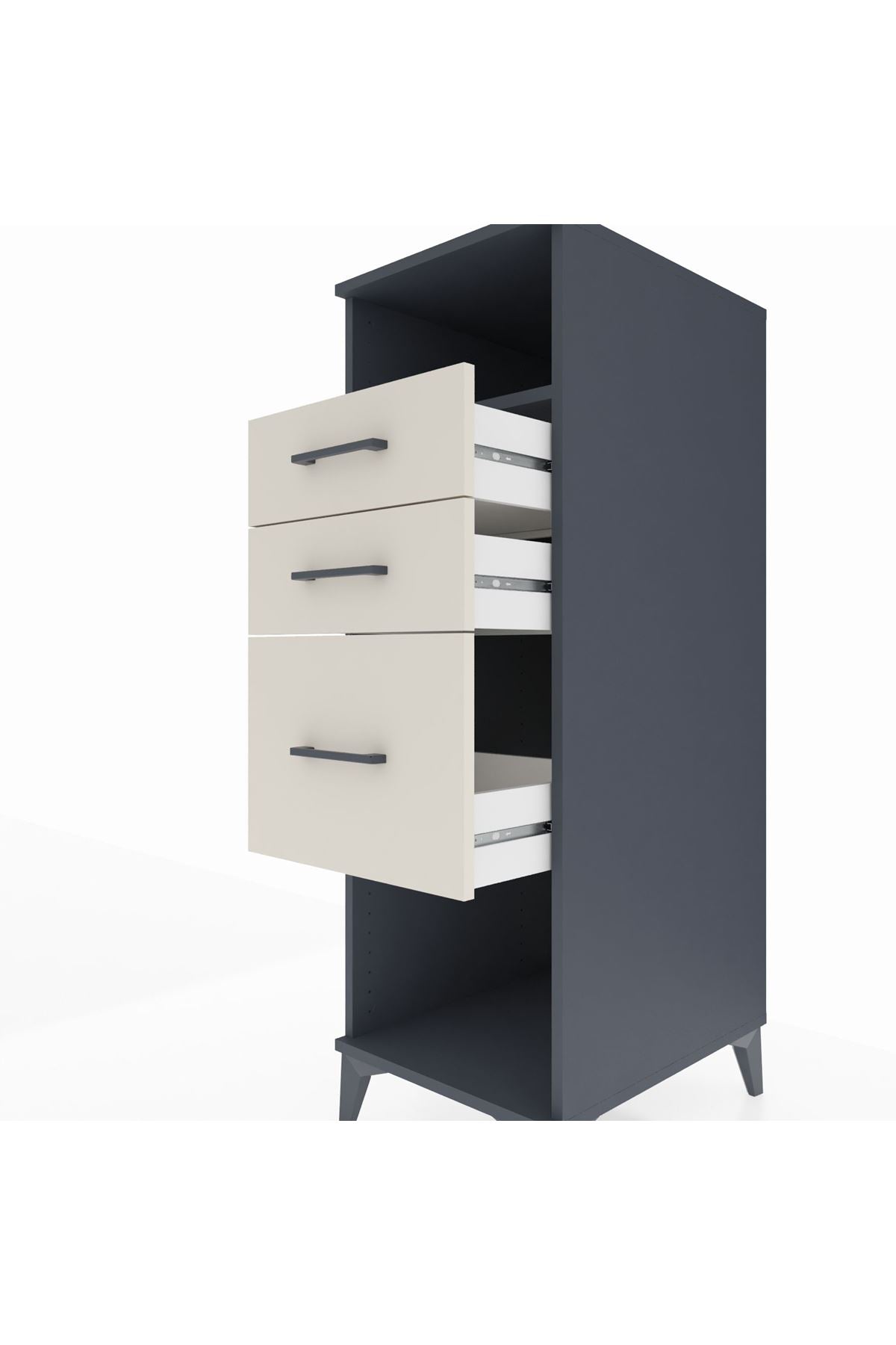 Kronos Dolap Tek Raflı 3 Çekmeceli 44x59x134 - S82M081V4C