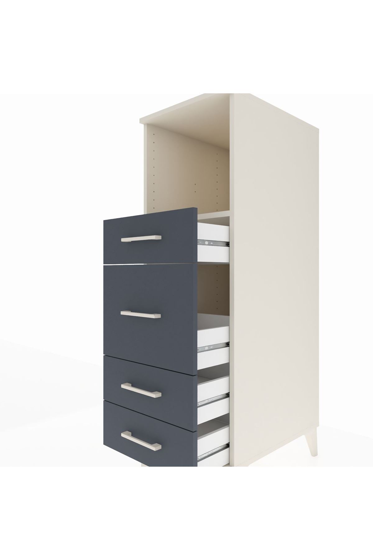 Kronos Dolap Tek Raflı 4 Çekmeceli 44x59x134 - S82M083V2C
