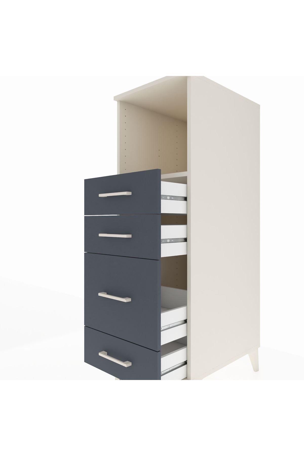 Kronos Dolap Tek Raflı 4 Çekmeceli 44x59x134 - S82M084V2C