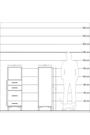 Kronos Dolap Tek Raflı 4 Çekmeceli 44x59x134 - S82M084V3C