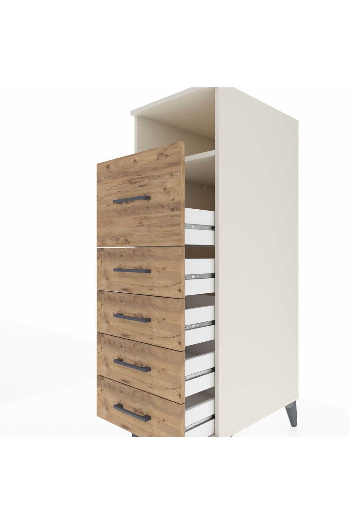Kronos Dolap Tek Raflı 5 Çekmeceli 44x59x134 - S82M086V3C