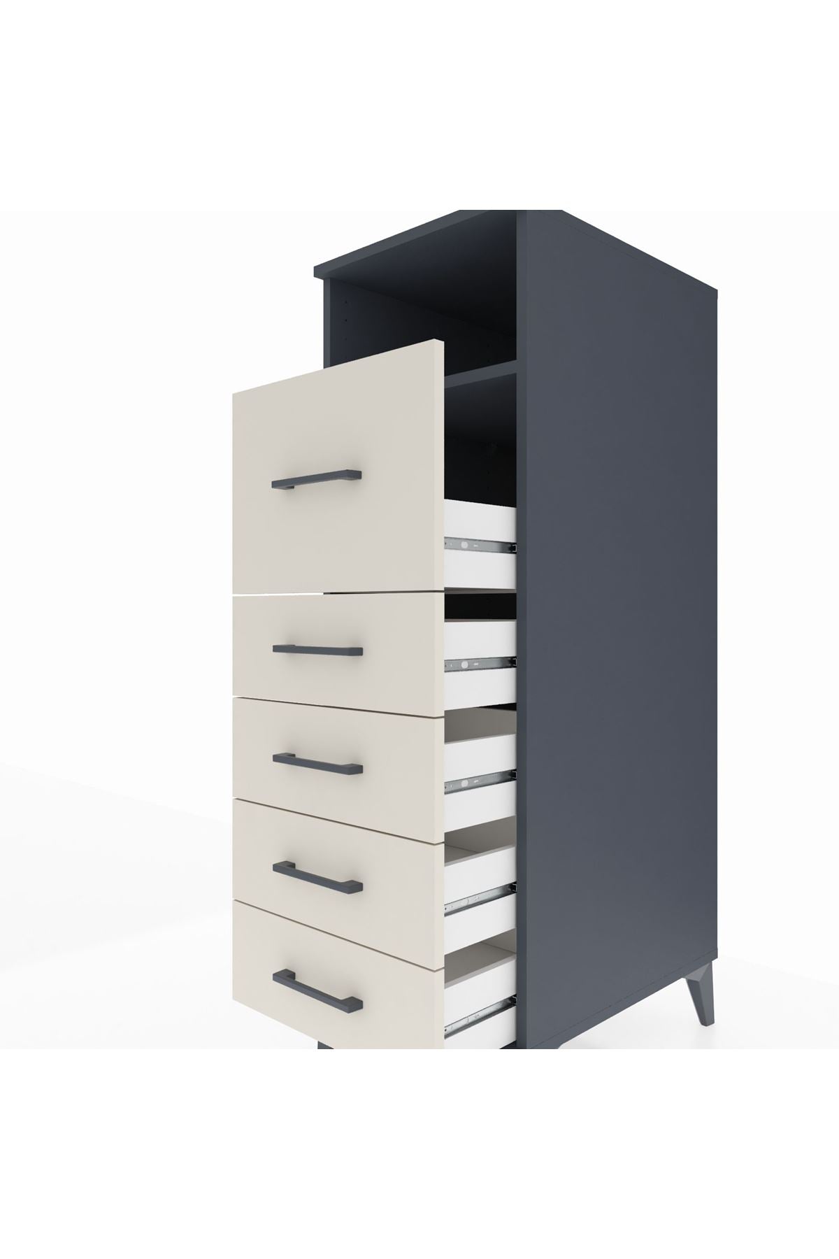Kronos Dolap Tek Raflı 5 Çekmeceli 44x59x134 - S82M086V4C