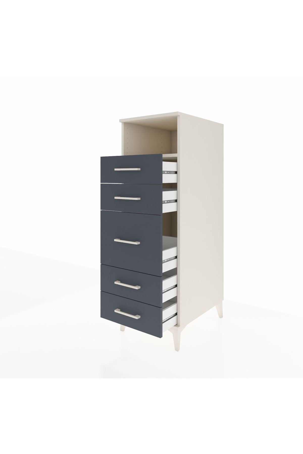 Kronos Dolap Tek Raflı 5 Çekmeceli 44x59x134 - S82M087V2C