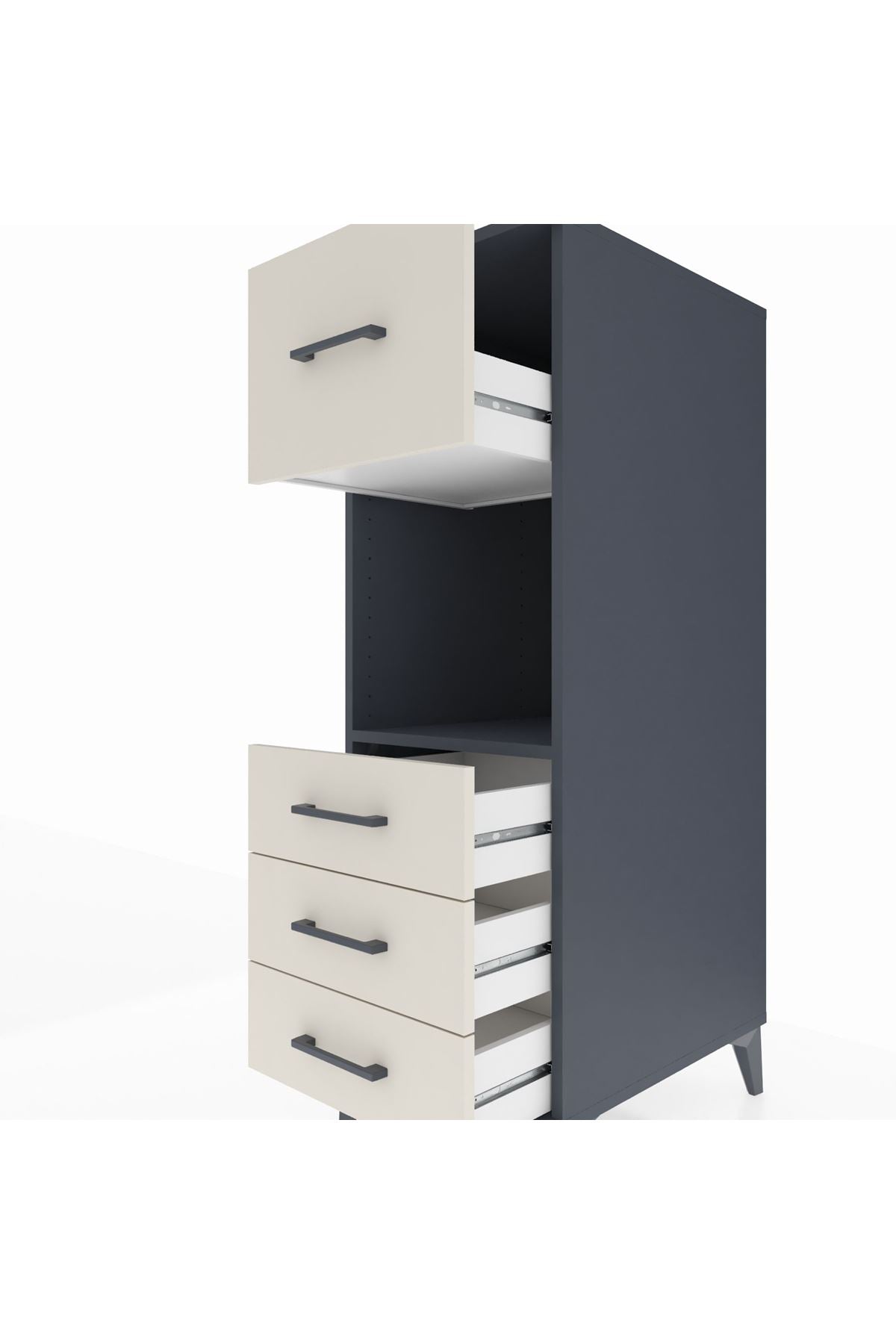 Kronos Dolap Tek Raflı 4 Çekmeceli 44x59x134 - S82M094V4C