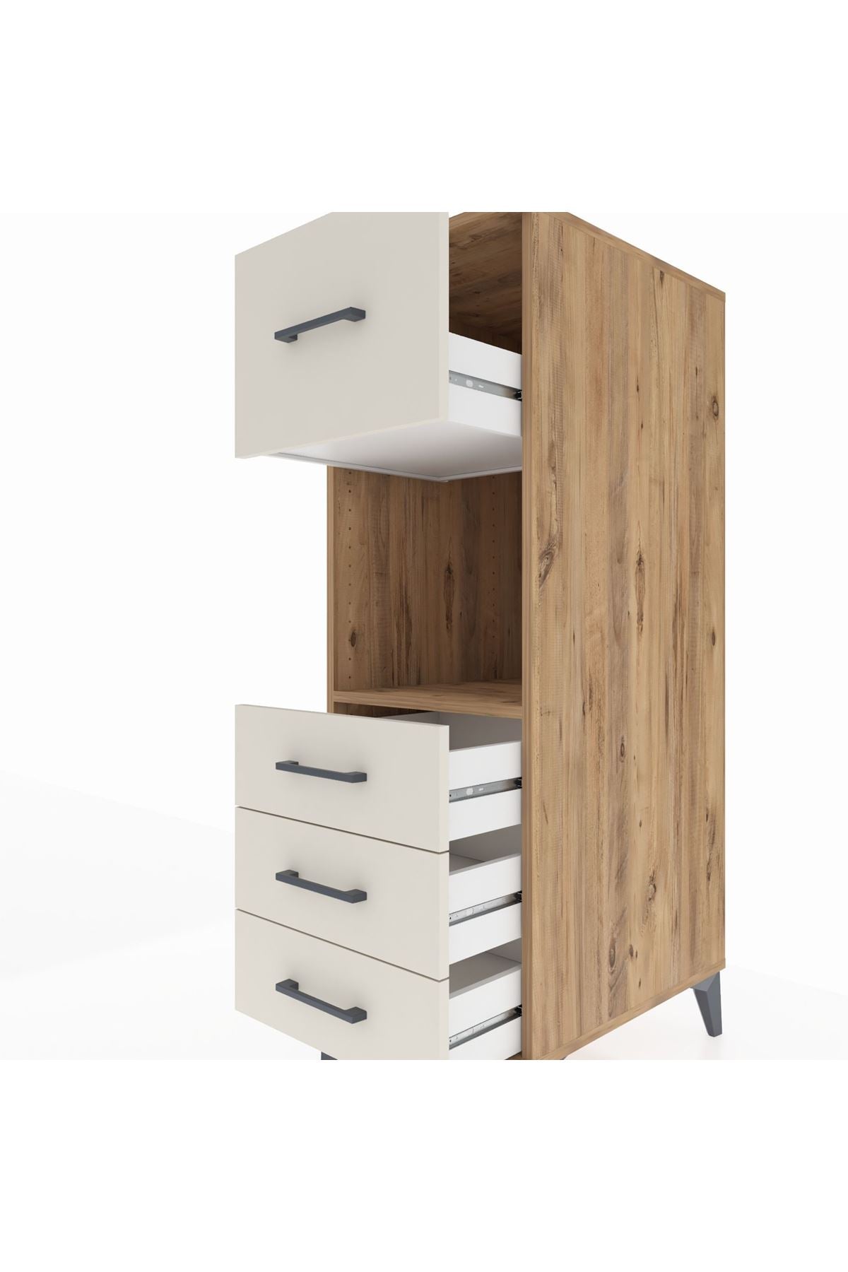 Kronos Dolap Tek Raflı 4 Çekmeceli 44x59x134 - S82M094V7C