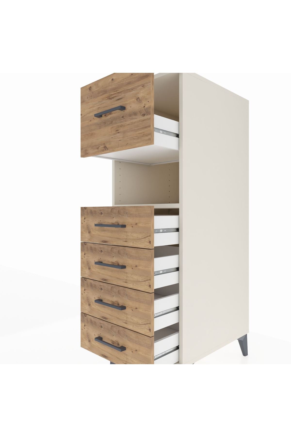 Kronos Dolap Tek Raflı 5 Çekmeceli 44x59x134 - S82M096V3C