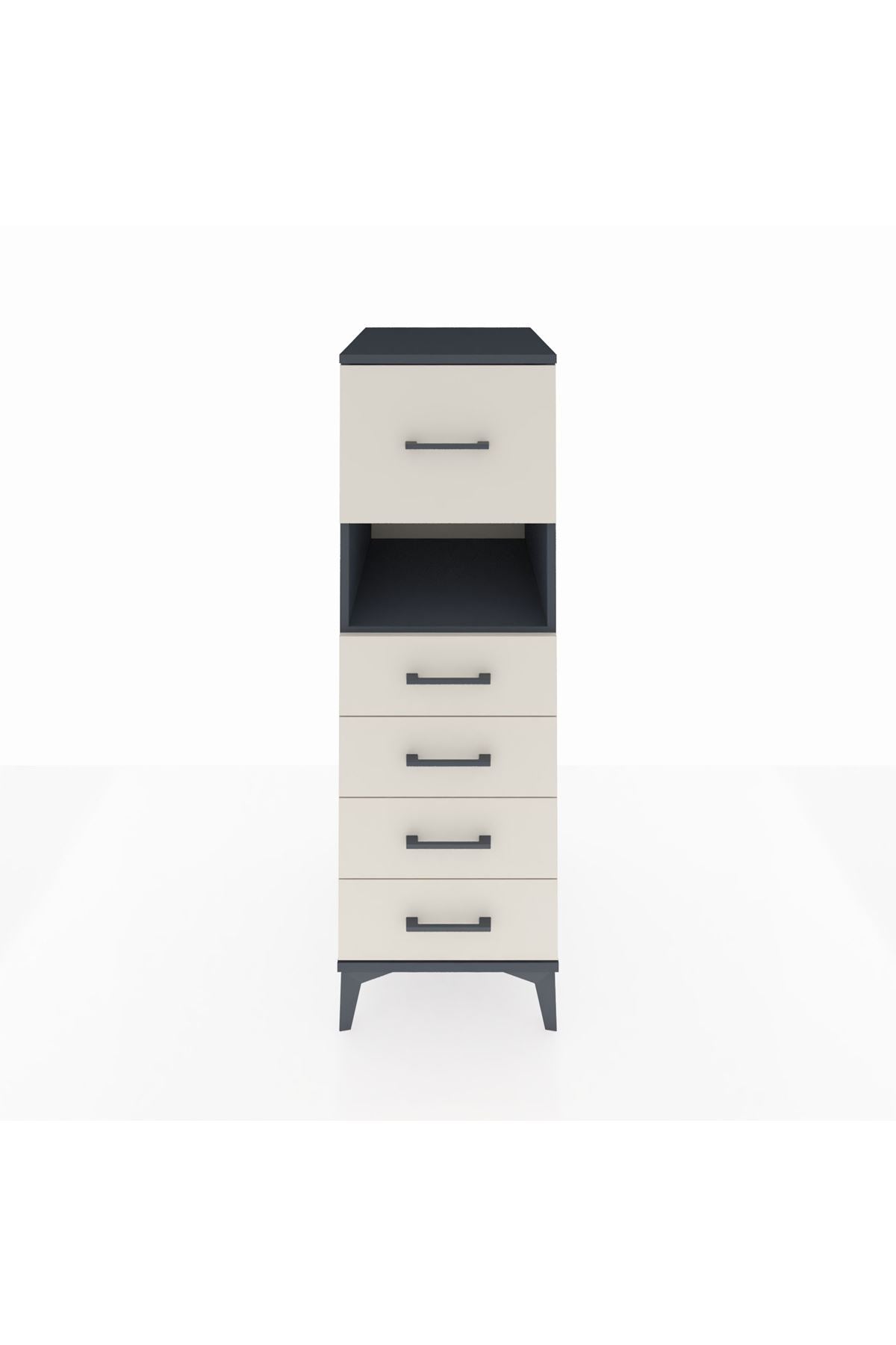Kronos Dolap Tek Raflı 5 Çekmeceli 44x59x134 - S82M096V4C