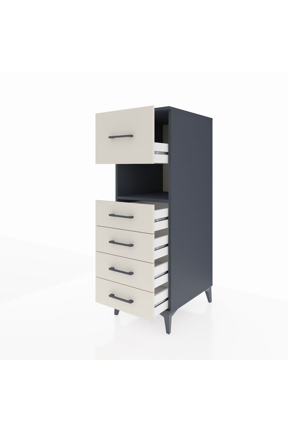 Kronos Dolap Tek Raflı 5 Çekmeceli 44x59x134 - S82M096V4C