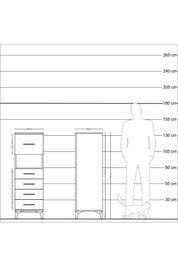 Kronos Dolap Tek Raflı 5 Çekmeceli 44x59x134 - S82M096V4C