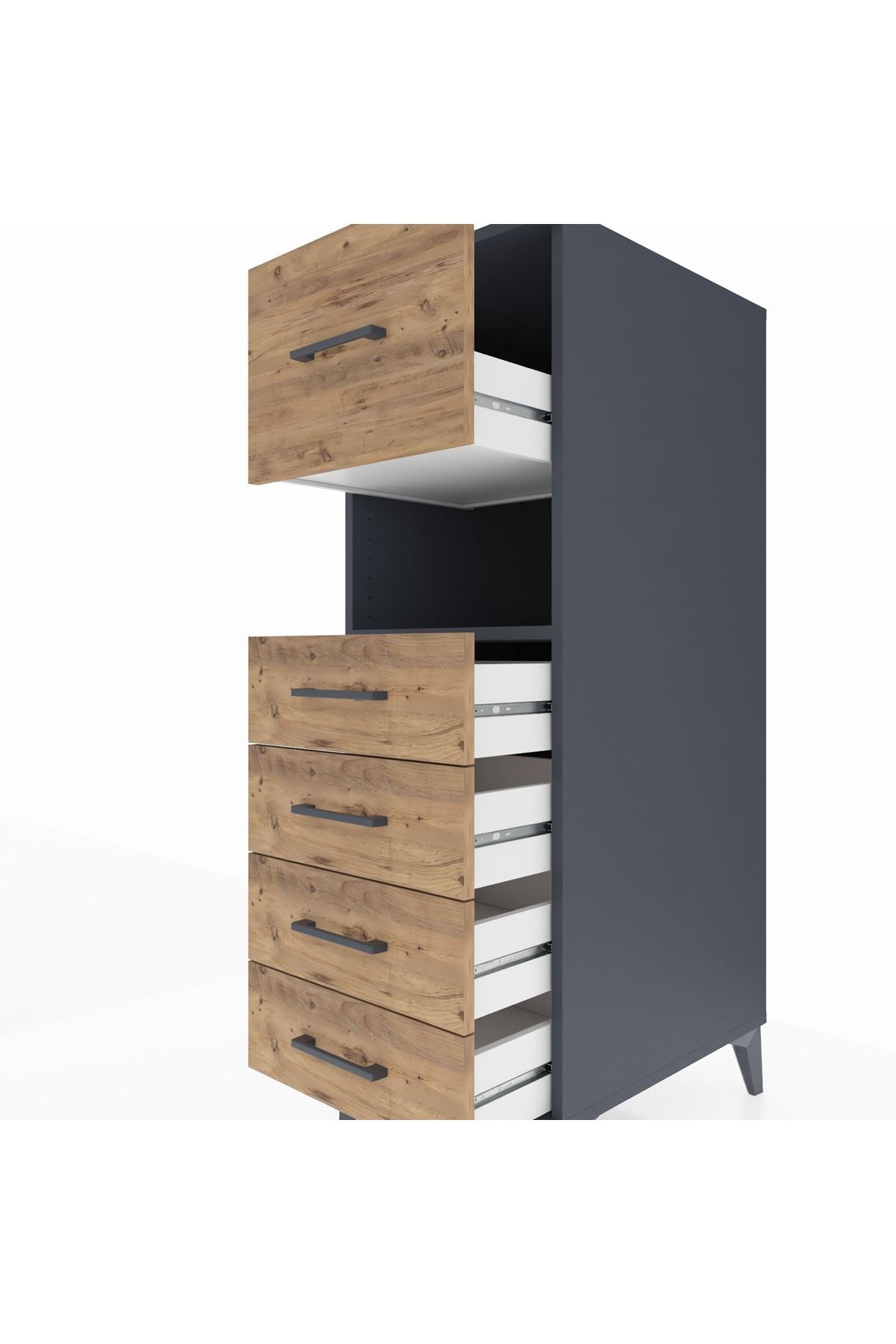Kronos Dolap Tek Raflı 5 Çekmeceli 44x59x134 - S82M096V6C
