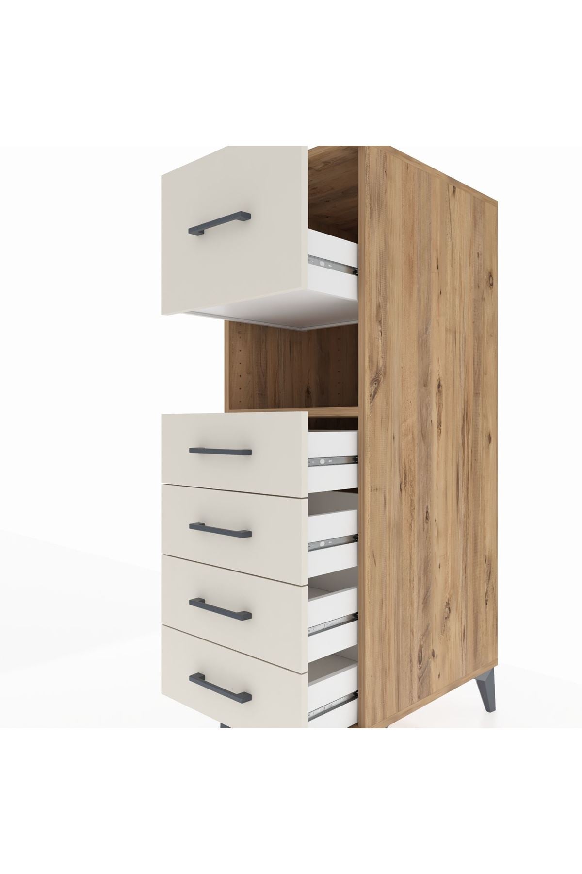 Kronos Dolap Tek Raflı 5 Çekmeceli 44x59x134 - S82M096V7C