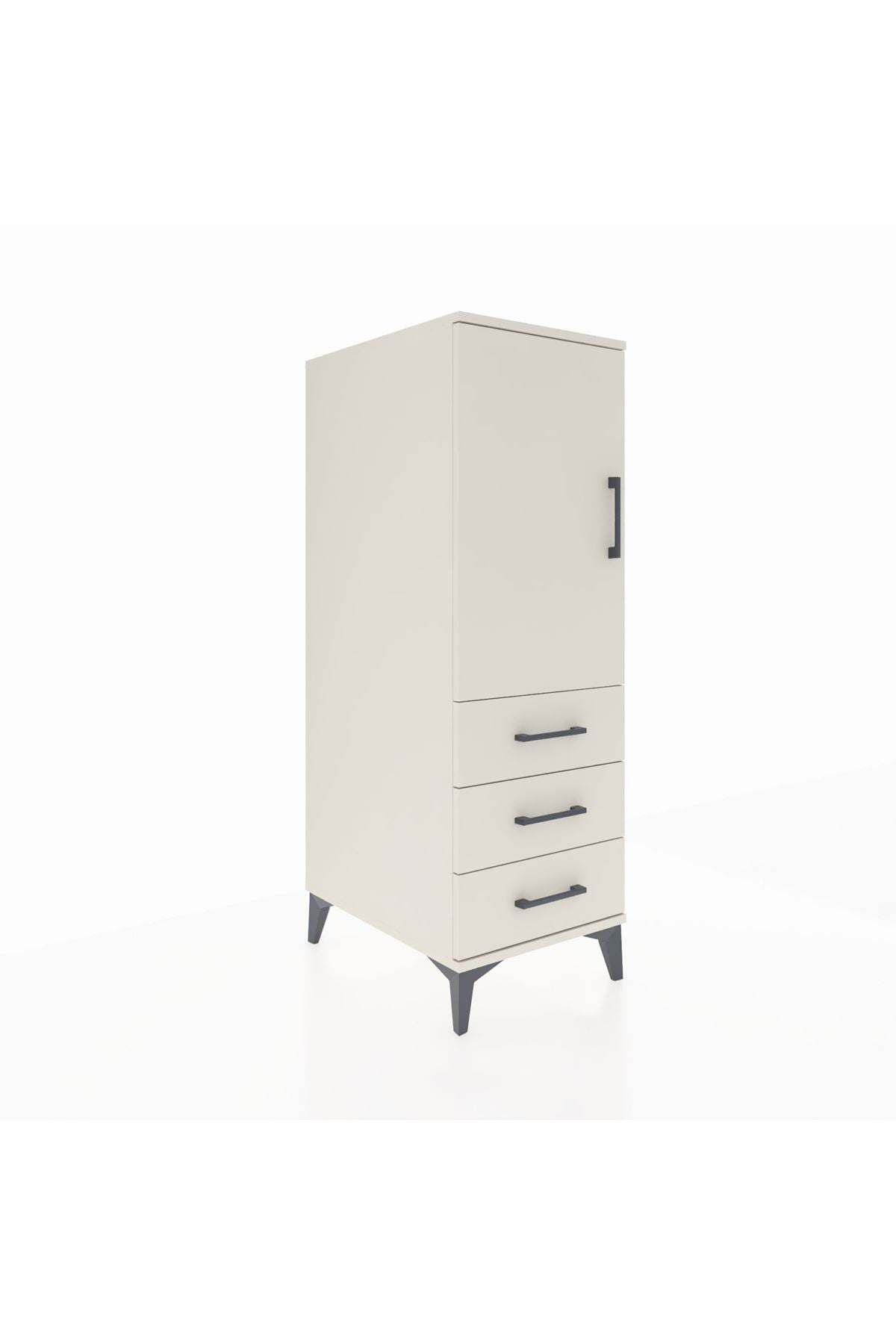 Kronos Dolap 2 Raflı 3 Çekmeceli Tek Kapaklı 44x59x134 - S82M100V1C