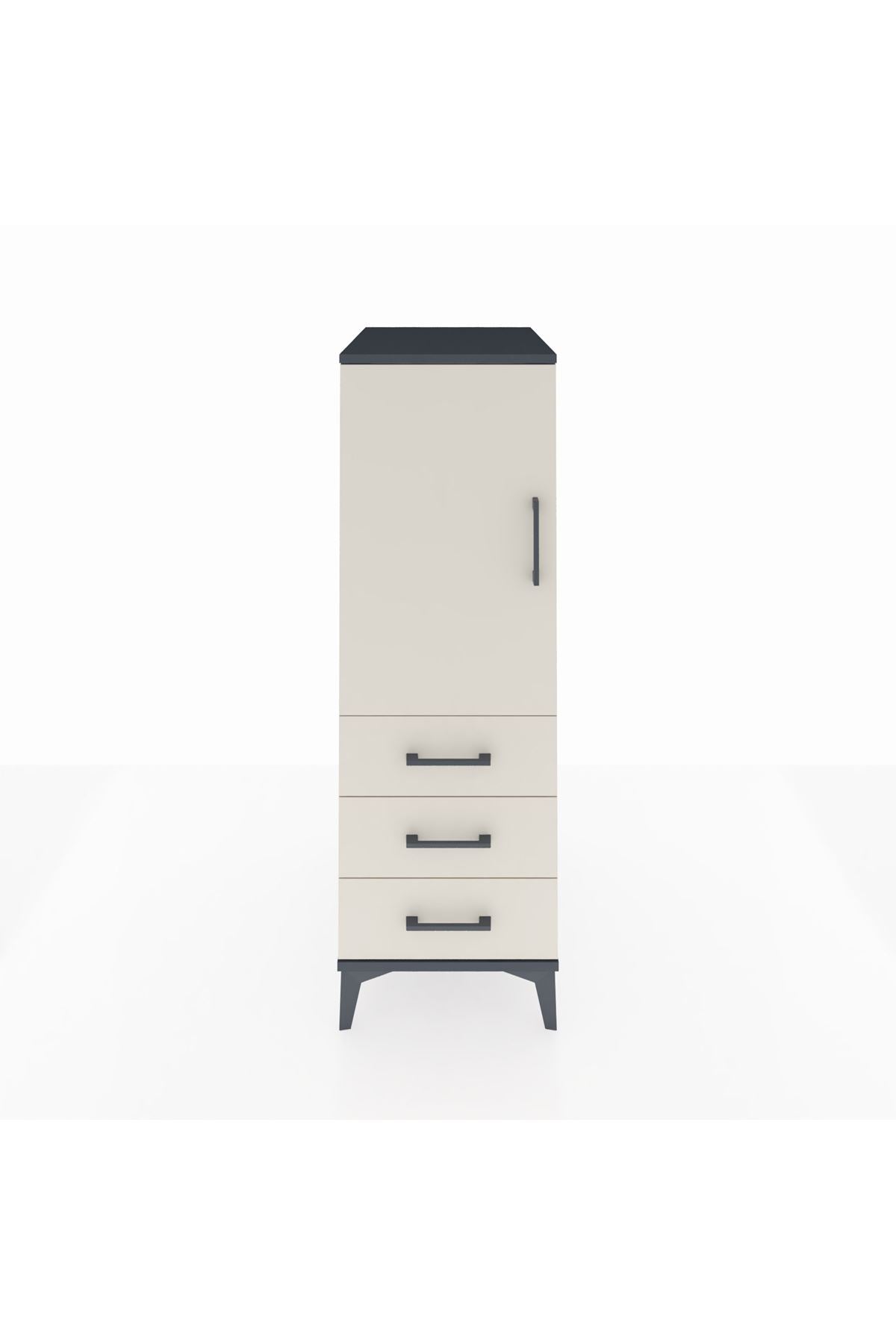 Kronos Dolap 2 Raflı 3 Çekmeceli Tek Kapaklı 44x59x134 - S82M100V4C