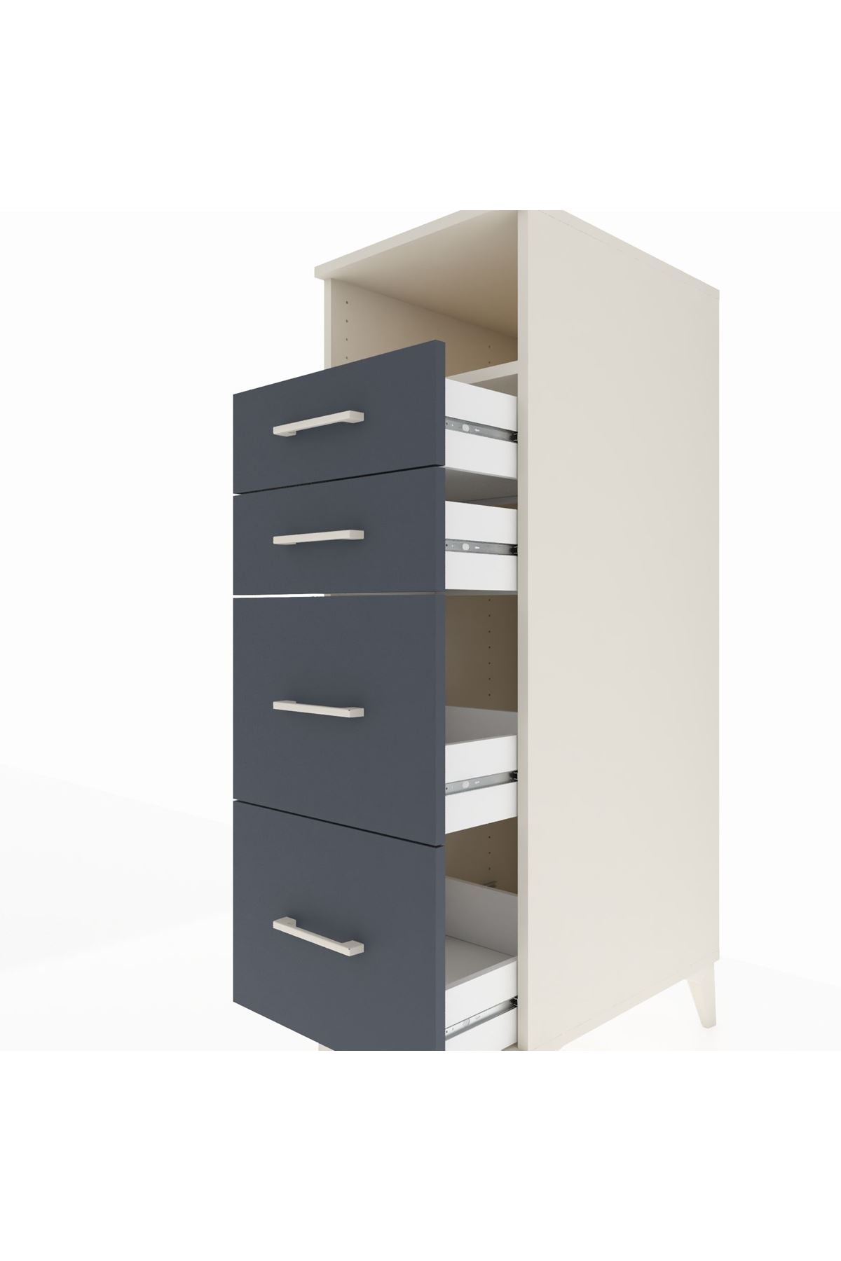 Kronos Dolap Tek Raflı 4 Çekmeceli 44x59x134 - S82M101V2C