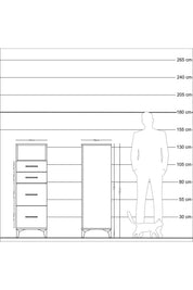 Kronos Dolap Tek Raflı 4 Çekmeceli 44x59x134 - S82M101V2C