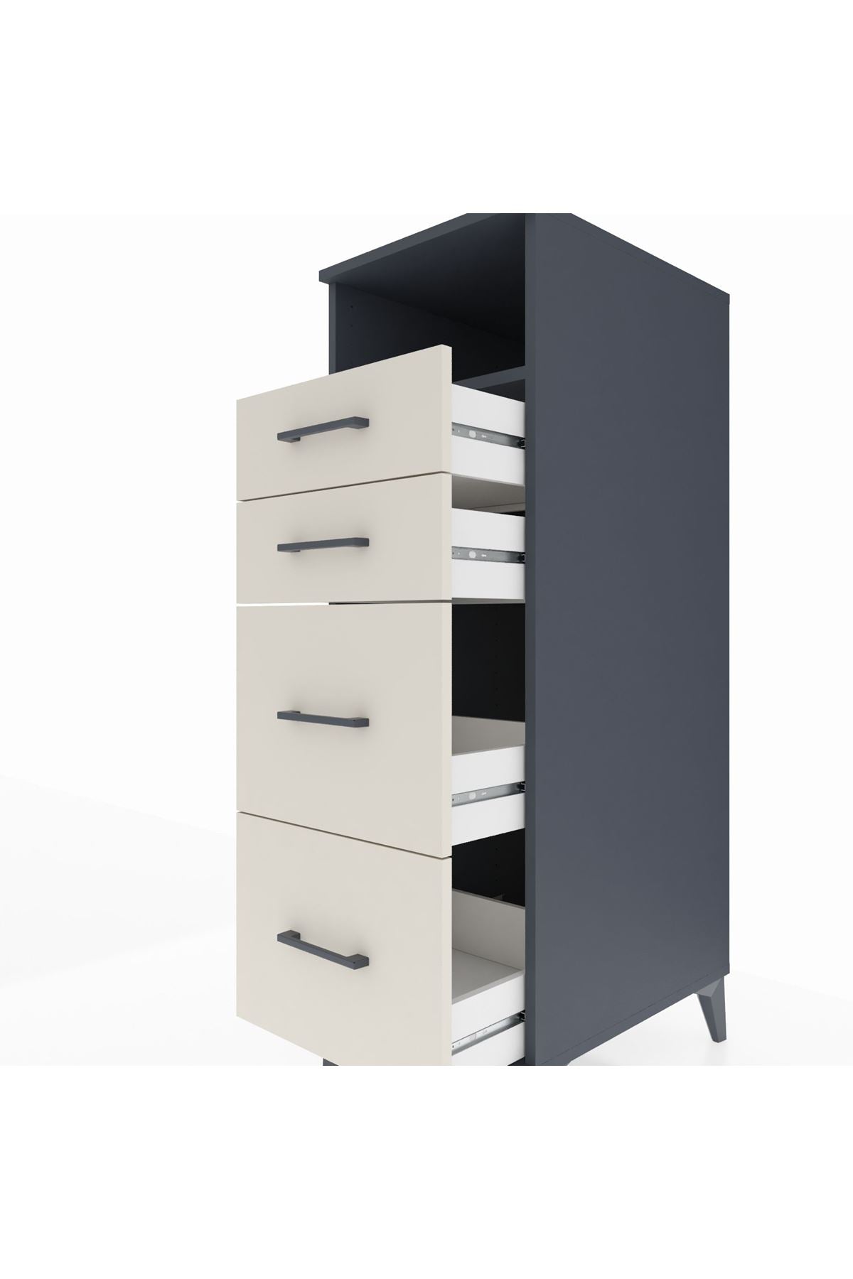 Kronos Dolap Tek Raflı 4 Çekmeceli 44x59x134 - S82M101V4C