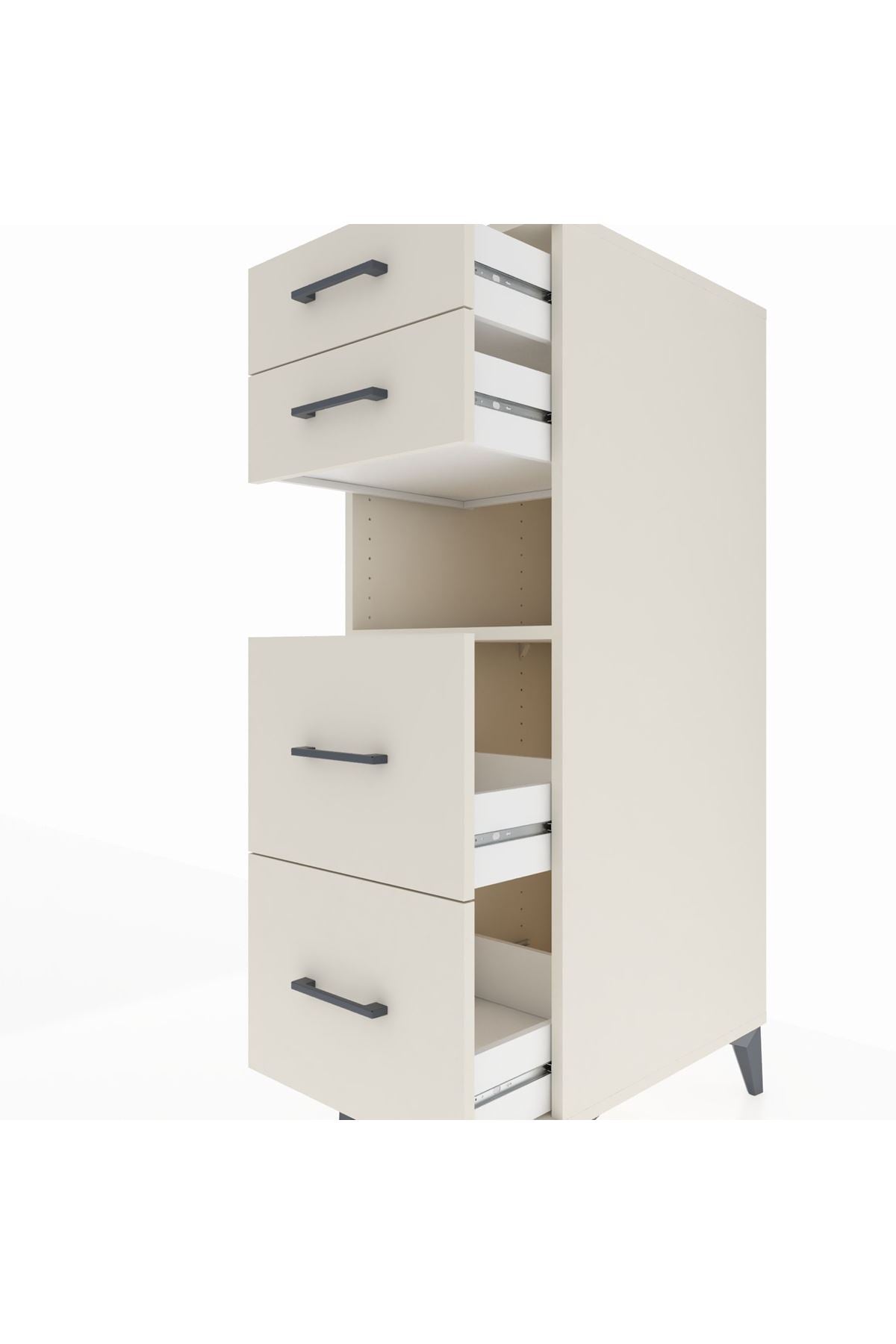 Kronos Dolap Tek Raflı 4 Çekmeceli 44x59x134 - S82M102V1C