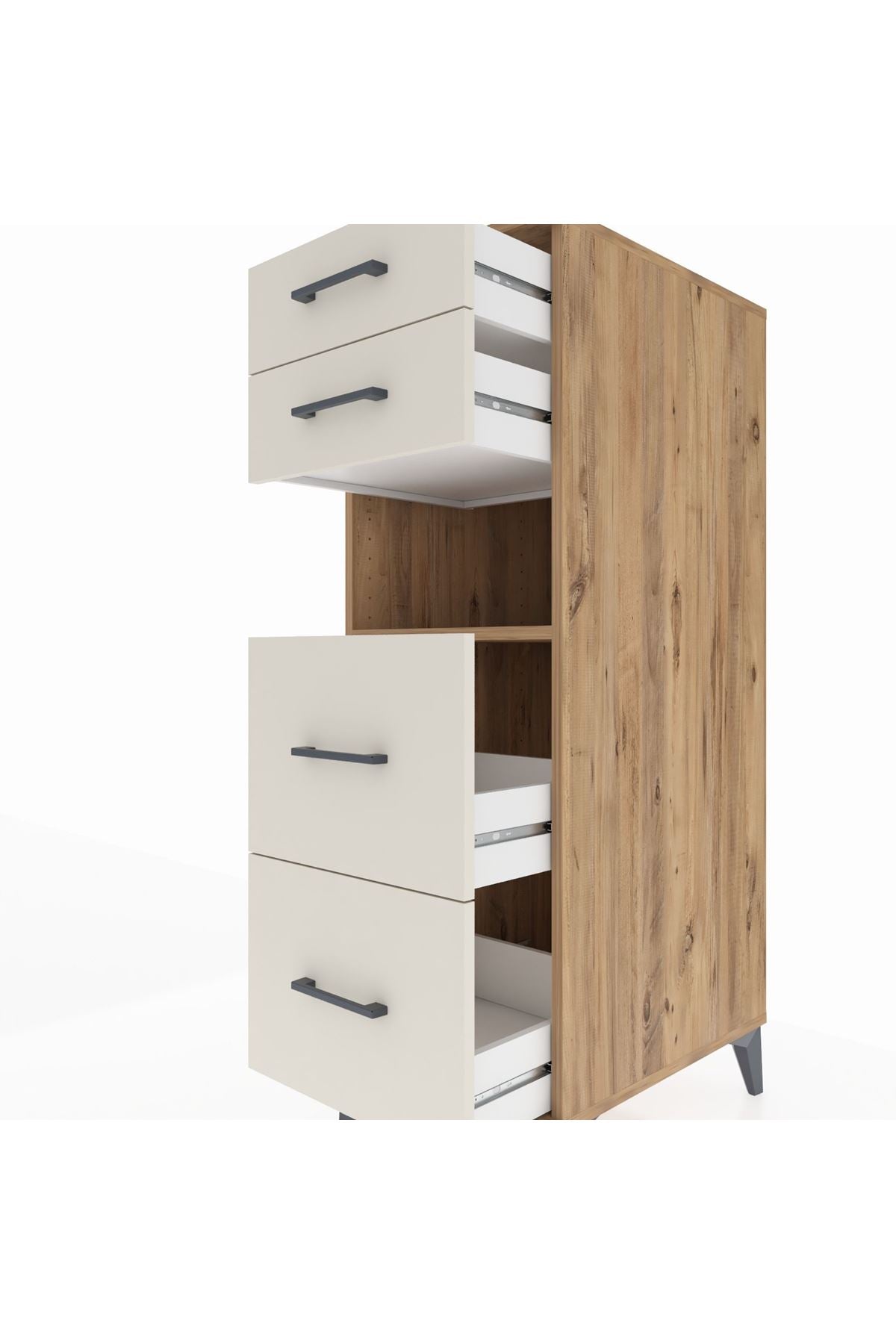 Kronos Dolap Tek Raflı 4 Çekmeceli 44x59x134 - S82M102V7C
